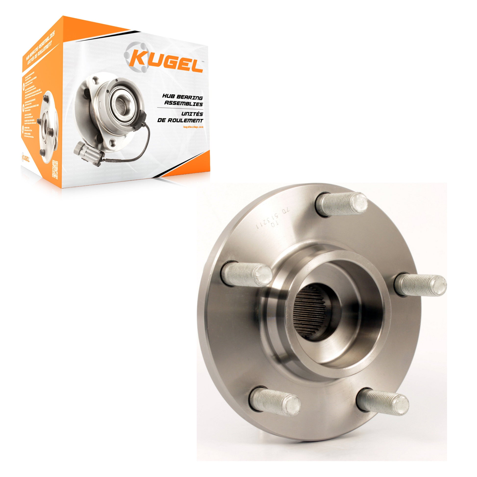 Kugel 70-513211 Wheel Bearing and Hub Assembly for 2004-2005 Mazda 3 - Front
