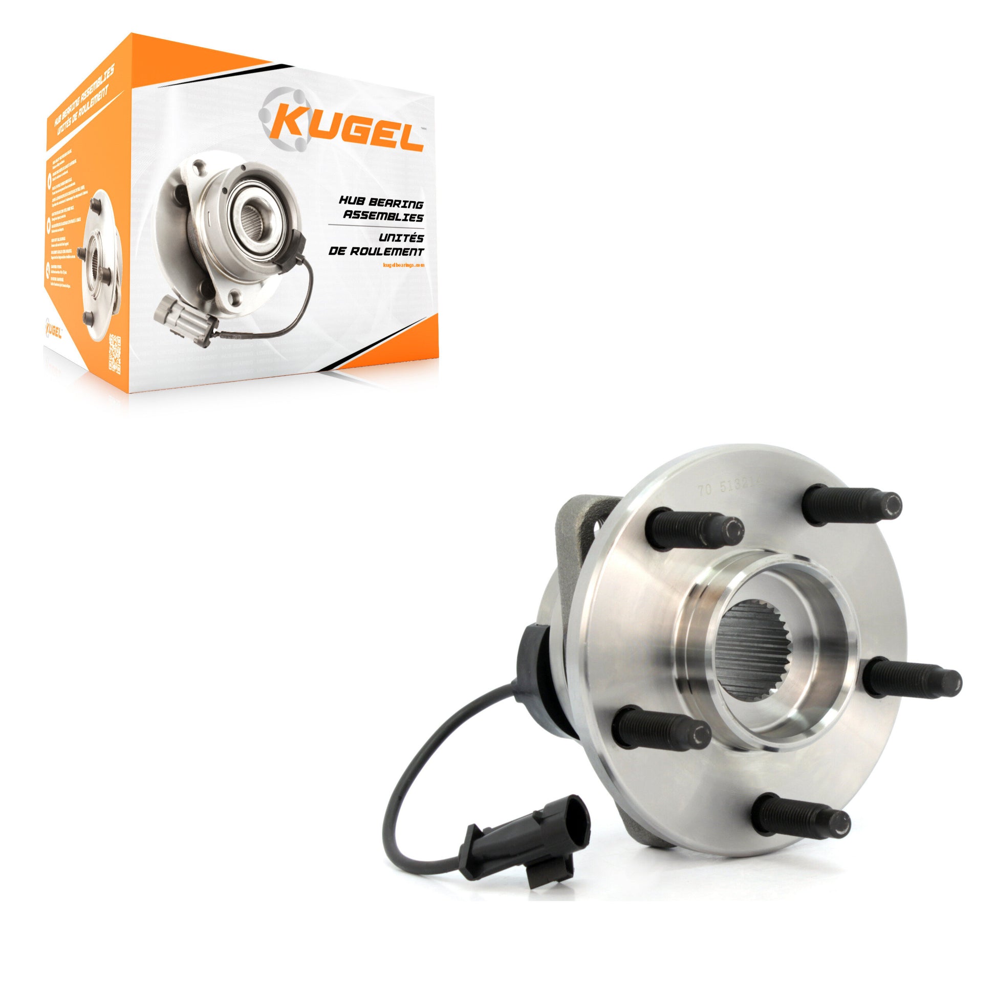 Kugel 70-513214 Wheel Bearing and Hub Assembly for 2004-2012 Chevrolet HHR, Chevrolet Cobalt, Chevrolet Malibu - Front