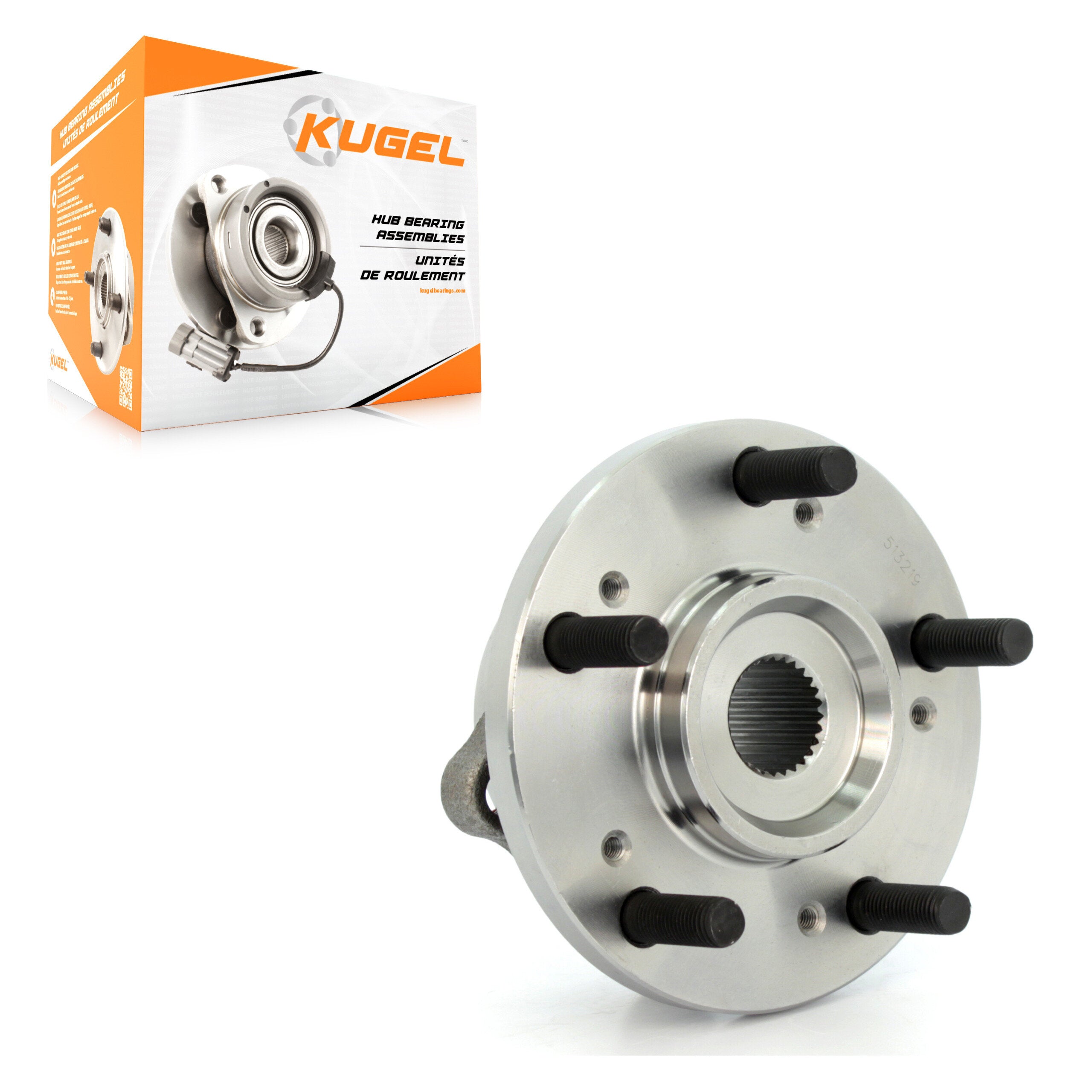 Kugel 70-513219 Wheel Bearing and Hub Assembly for 2004-2012 Mitsubishi Endeavor, Mitsubishi Galant, Mitsubishi Eclipse - Front