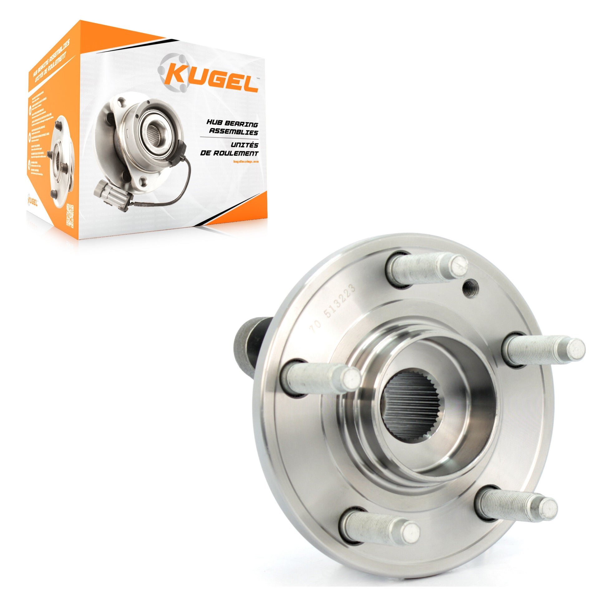 Kugel 70-513223 Wheel Bearing and Hub Assembly for 2005-2009 Ford Taurus, Ford Taurus X, Mercury Sable - Front