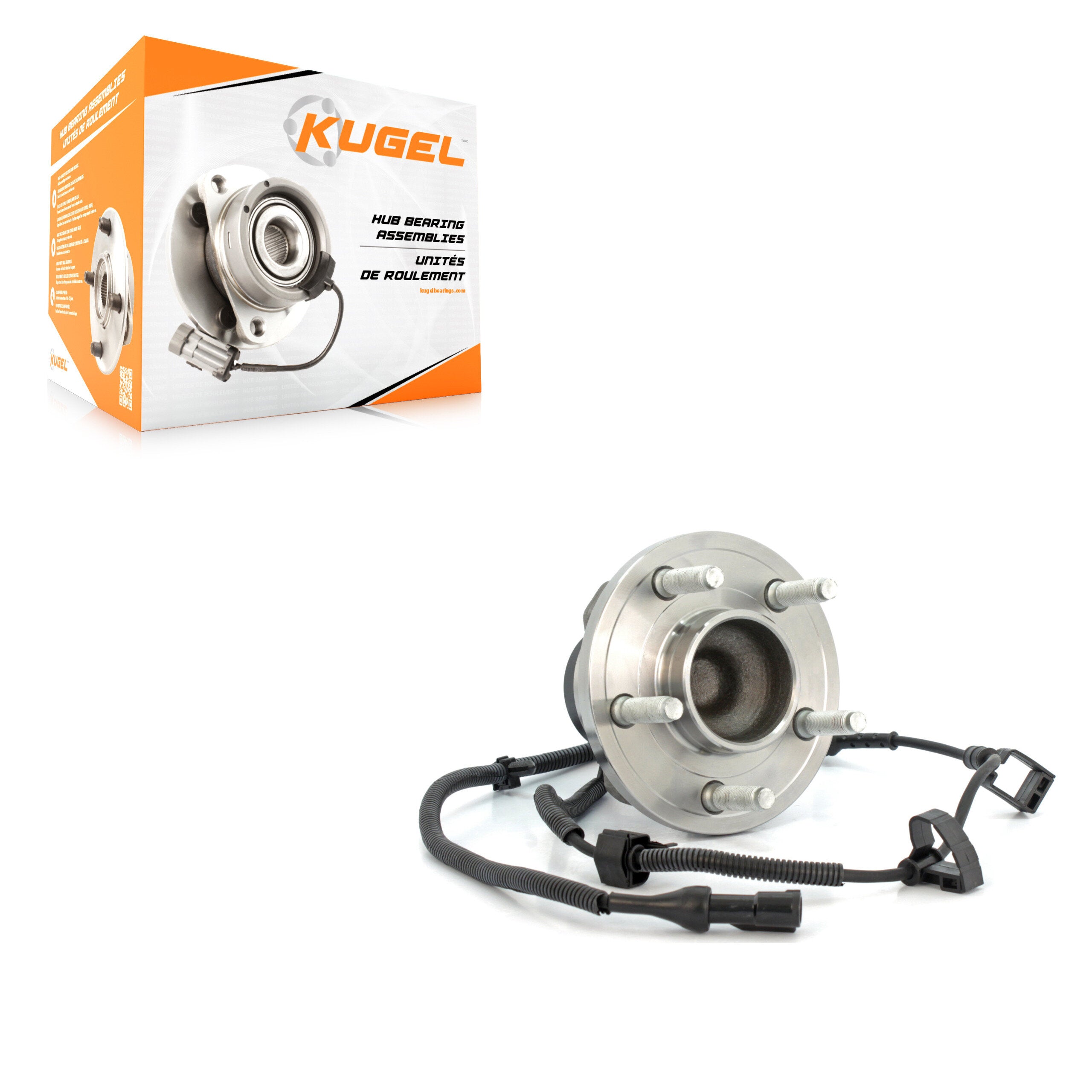 Kugel 70-513230 Wheel Bearing and Hub Assembly for 2003-2011 Ford Crown Victoria, Lincoln Town Car, Mercury Grand Marquis - Front