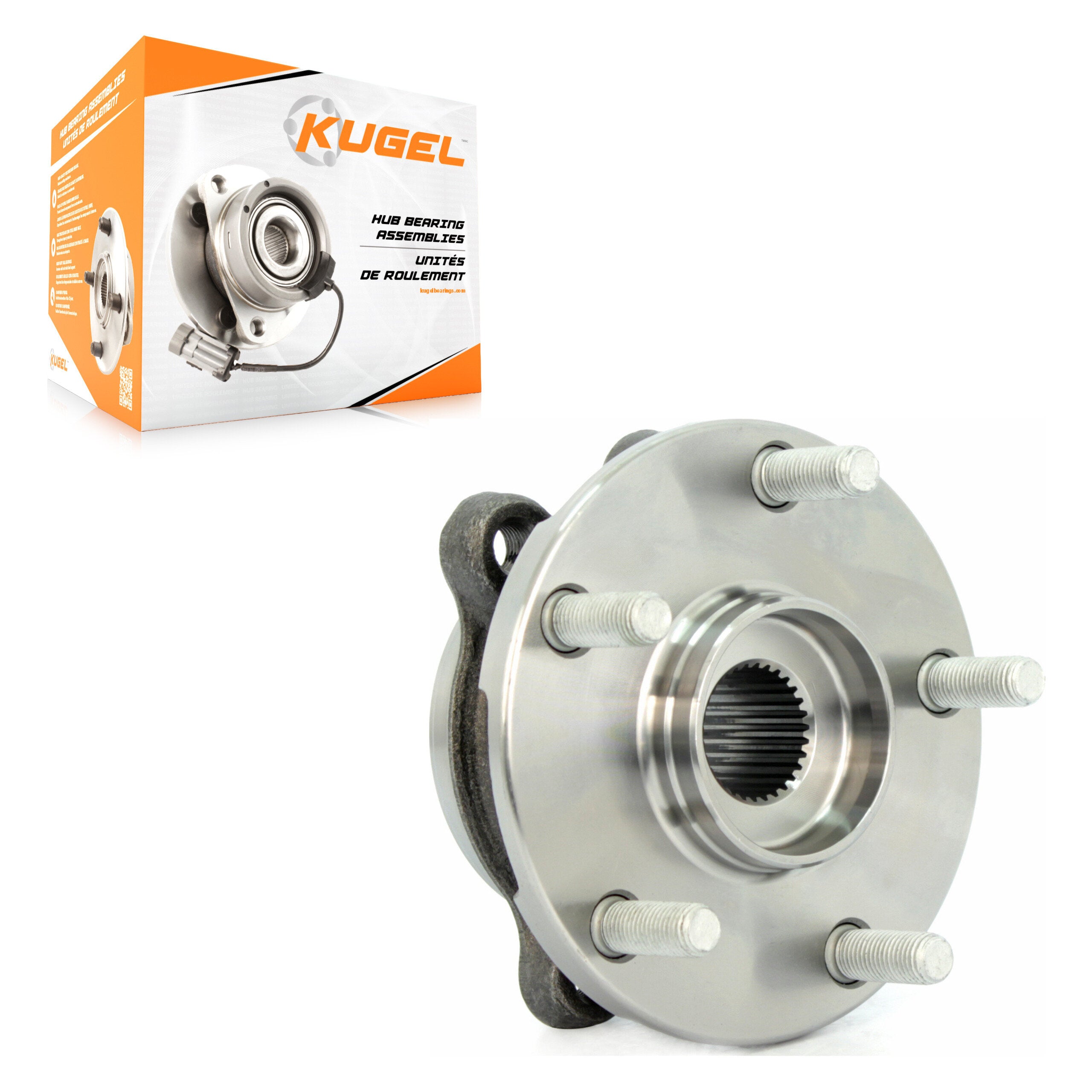Kugel 70-513258 Wheel Bearing and Hub Assembly for 2006-2020 Toyota Mirai, Toyota RAV4, Scion tC - Front