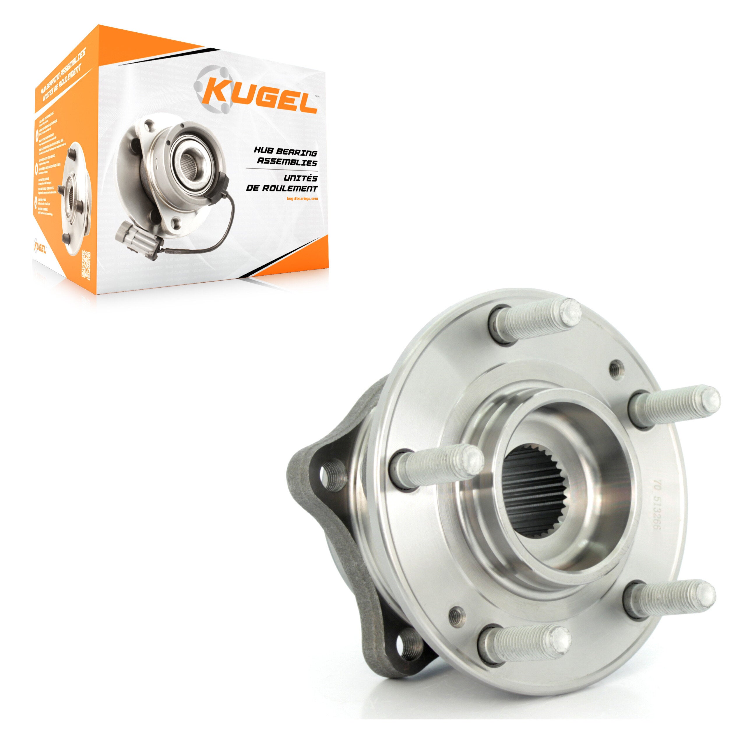 Kugel 70-513266 Wheel Bearing and Hub Assembly for 2007-2019 Hyundai Santa Fe XL, Kia Rondo, Hyundai Santa Fe - Rear, Front