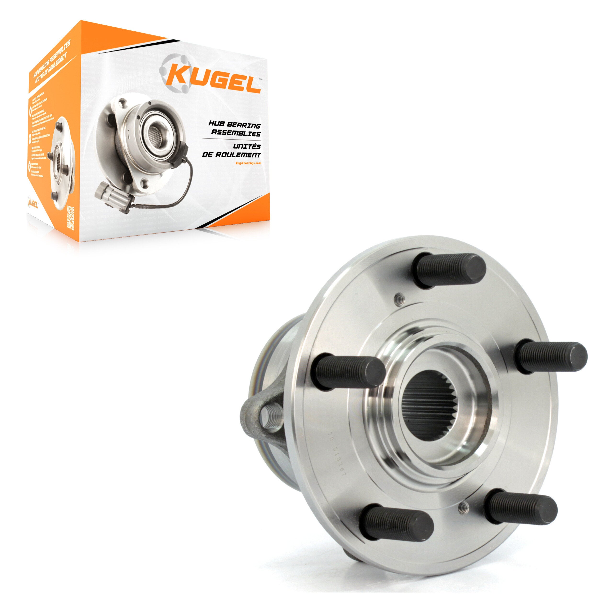 Kugel 70-513267 Wheel Bearing and Hub Assembly for 2007-2015 Acura ZDX, Honda Pilot, Acura MDX - Front