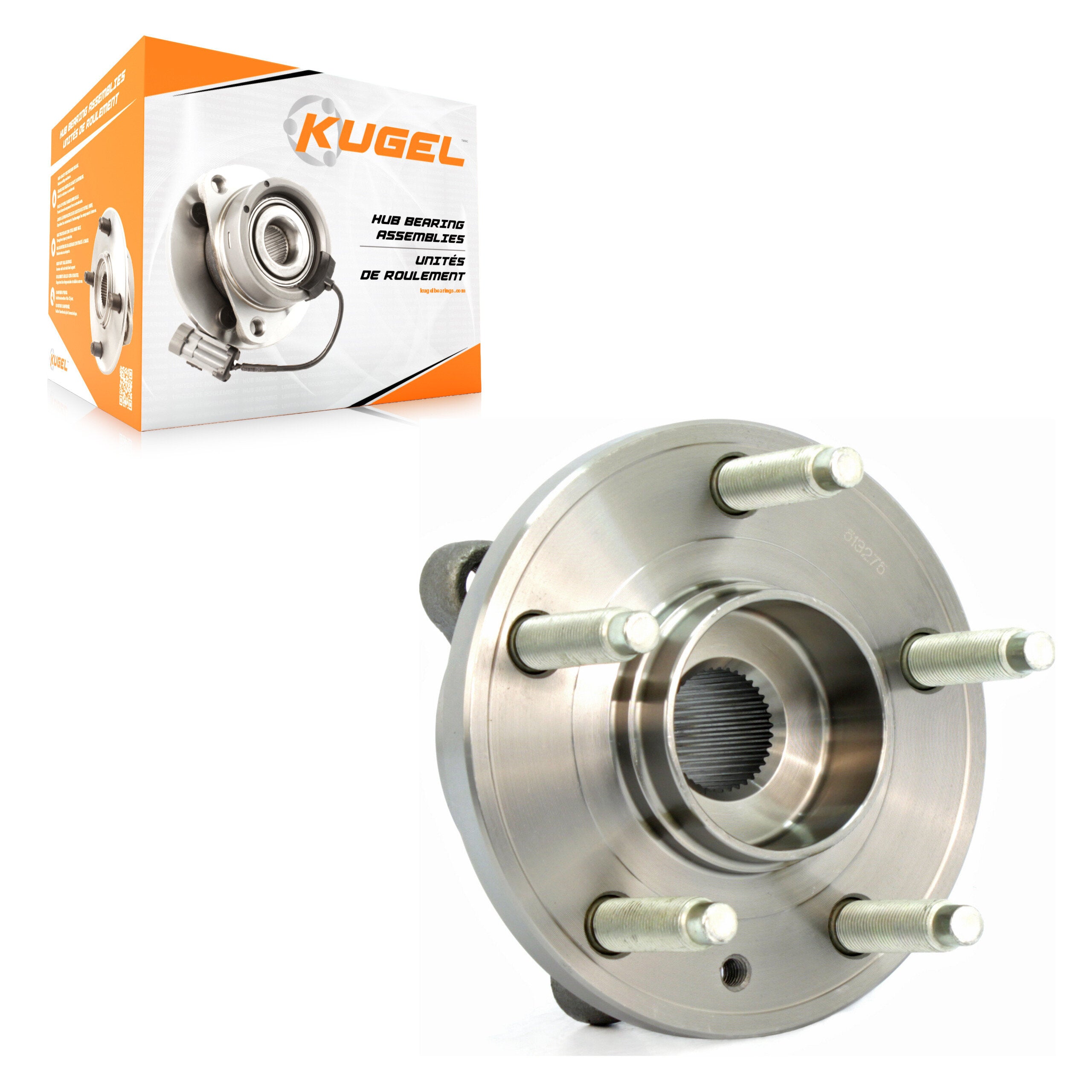 Kugel 70-513275 Wheel Bearing and Hub Assembly for 2009-2019 Ford Taurus, Ford Special Service Police Sedan, Ford Police Interceptor Sedan - Front, Rear