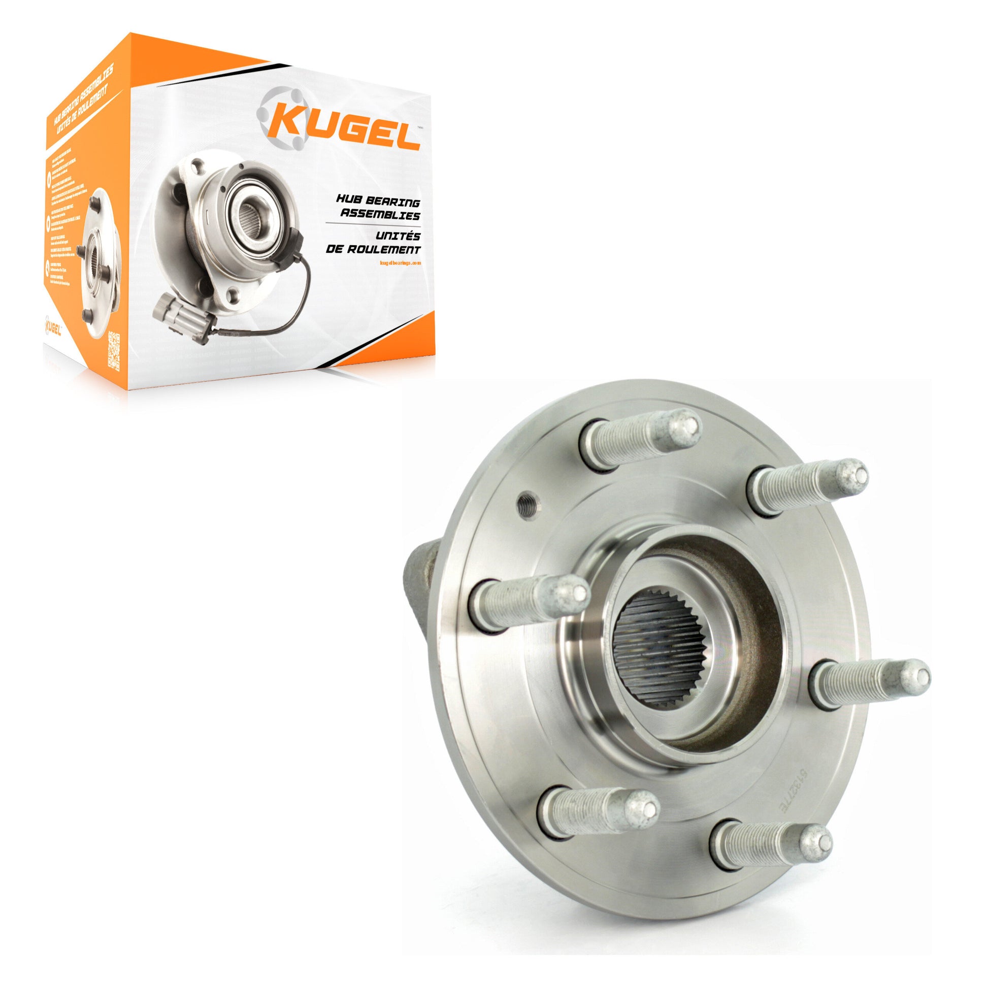 Kugel 70-513277 Wheel Bearing and Hub Assembly for 2007-2017 GMC Acadia Limited, Chevrolet Traverse, Buick Enclave - Rear, Front