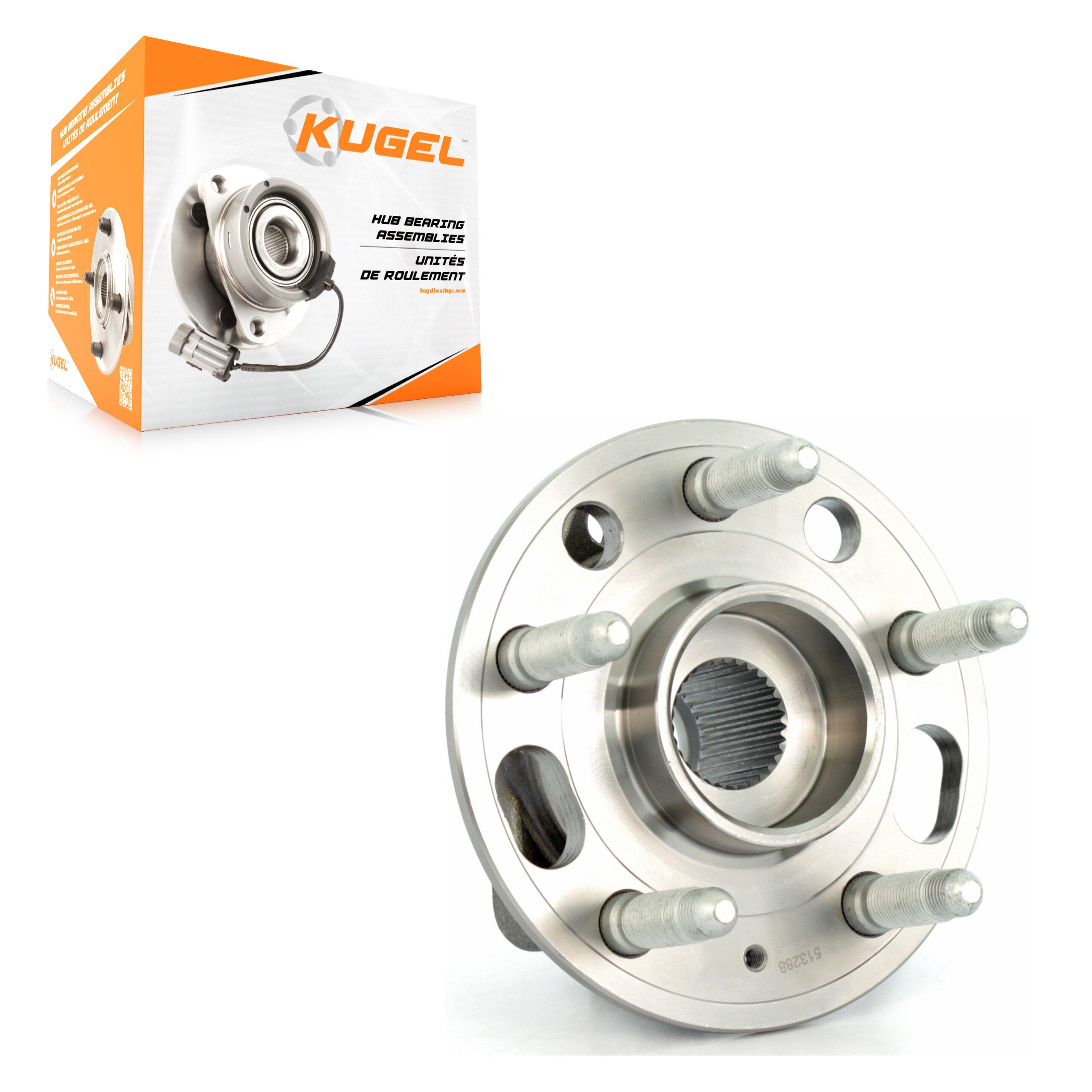 Kugel 70-513288 Wheel Bearing and Hub Assembly for 2010-2020 Cadillac CTS, Chevrolet Malibu Limited, Chevrolet Impala - Rear, Front
