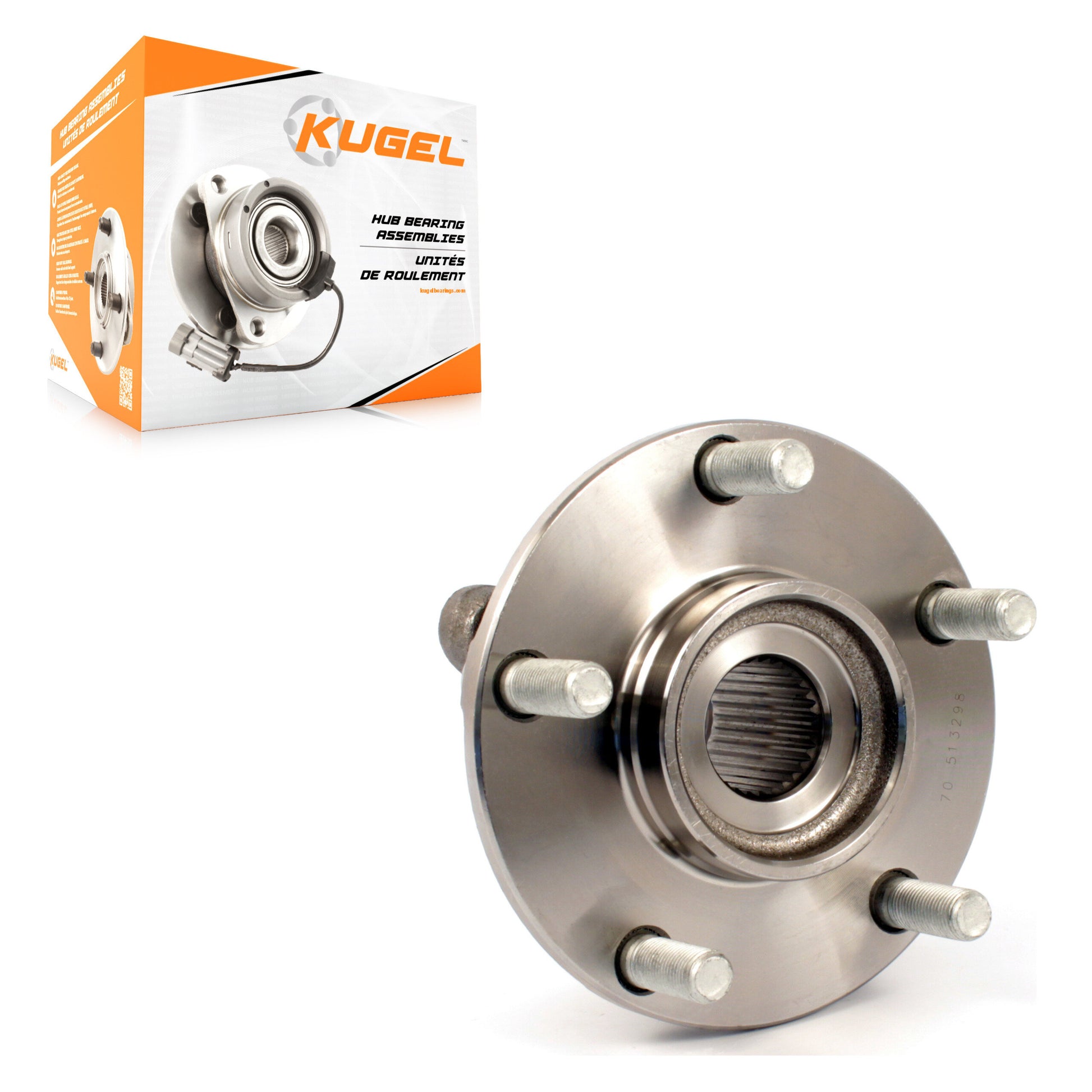 Kugel 70-513298 Wheel Bearing and Hub Assembly for 2007-2015 Nissan Rogue Select, Nissan Rogue, Nissan Sentra - Front