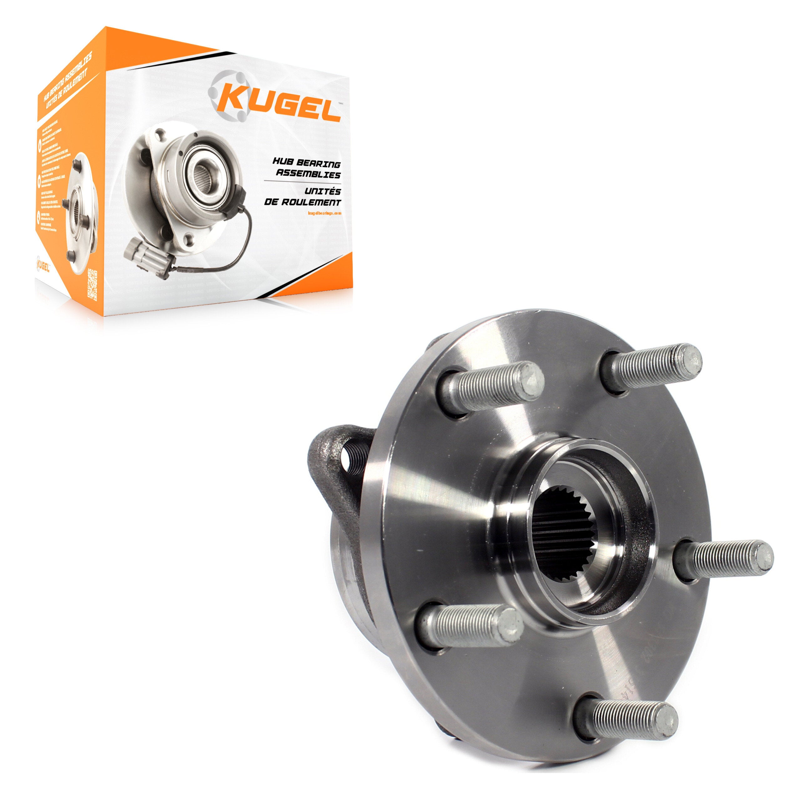Kugel 70-513302 Wheel Bearing and Hub Assembly for 2004-2023 Subaru Ascent, Subaru Forester, Subaru Legacy - Front