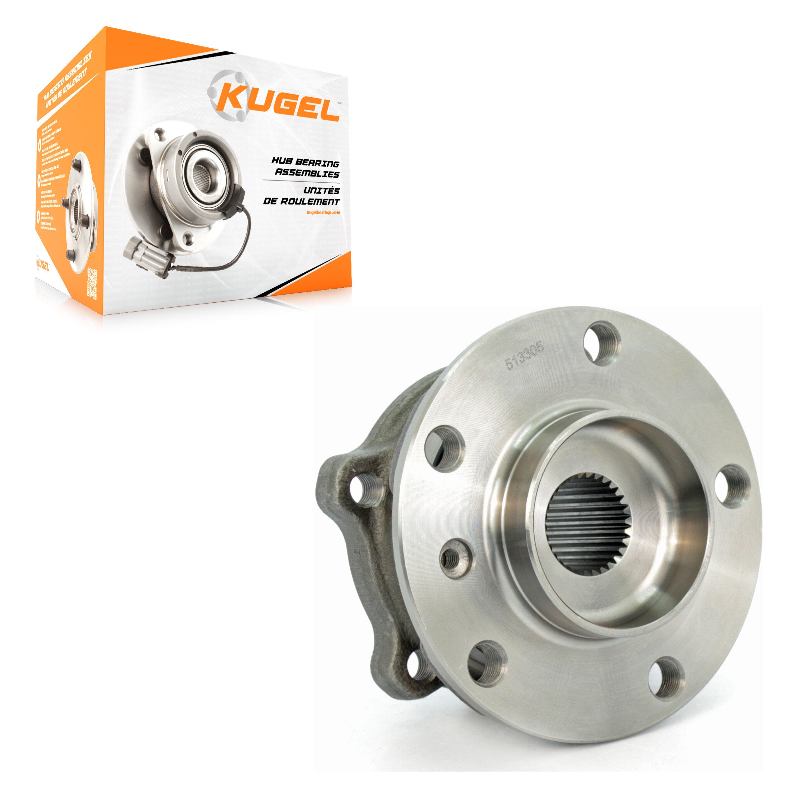 Kugel 70-513305 Wheel Bearing and Hub Assembly for 2007-2019 BMW X5, BMW X6 - Front