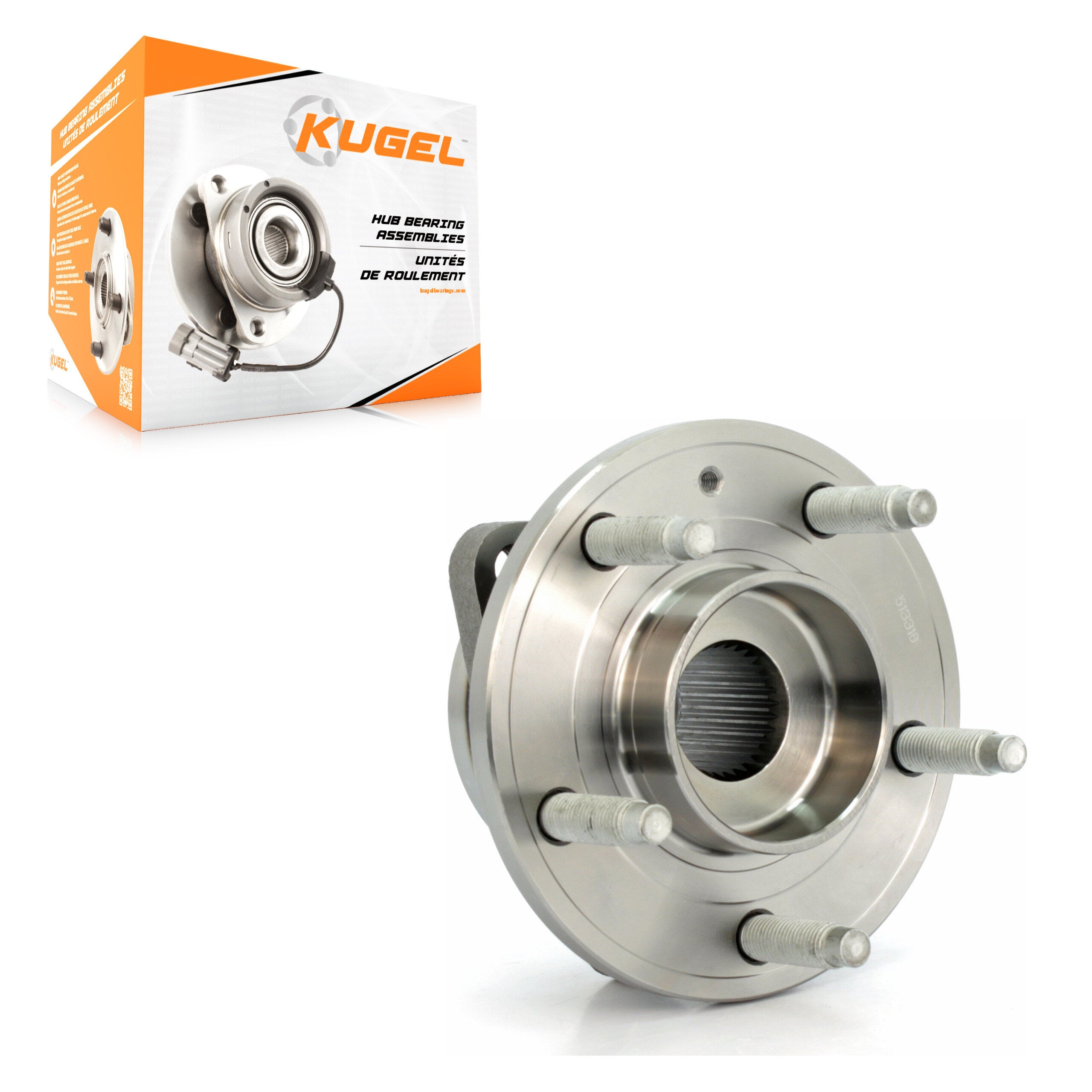 Kugel 70-513316 Wheel Bearing and Hub Assembly for 2011-2023 Cadillac CT4, Chevrolet Trailblazer, Buick Encore GX - Front, Rear