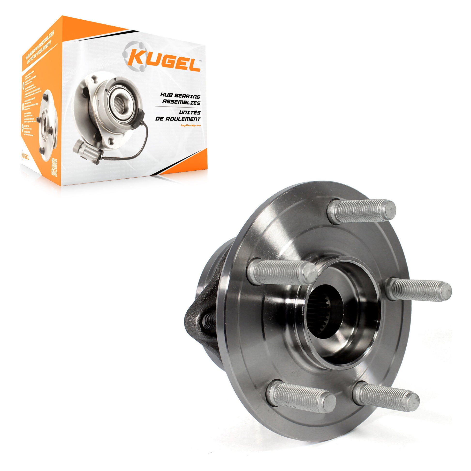 Kugel 70-513324 Wheel Bearing and Hub Assembly for 2011-2024 Jeep Grand Cherokee WK, Dodge Durango, Jeep Grand Cherokee - Front