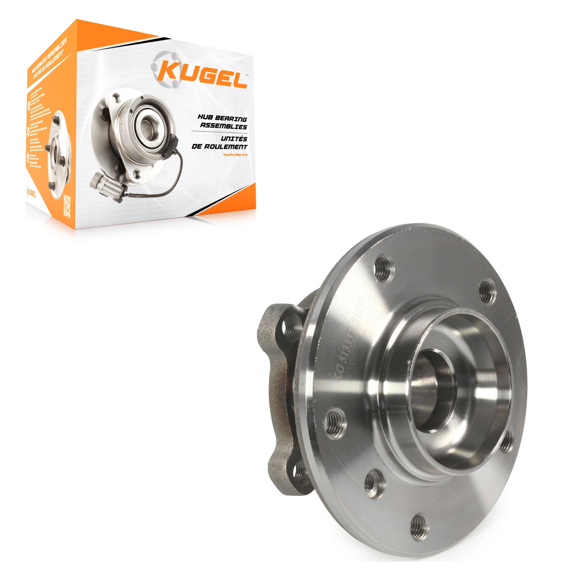 Kugel 70-513332 Wheel Bearing and Hub Assembly for 2012-2015 BMW X1 - Front