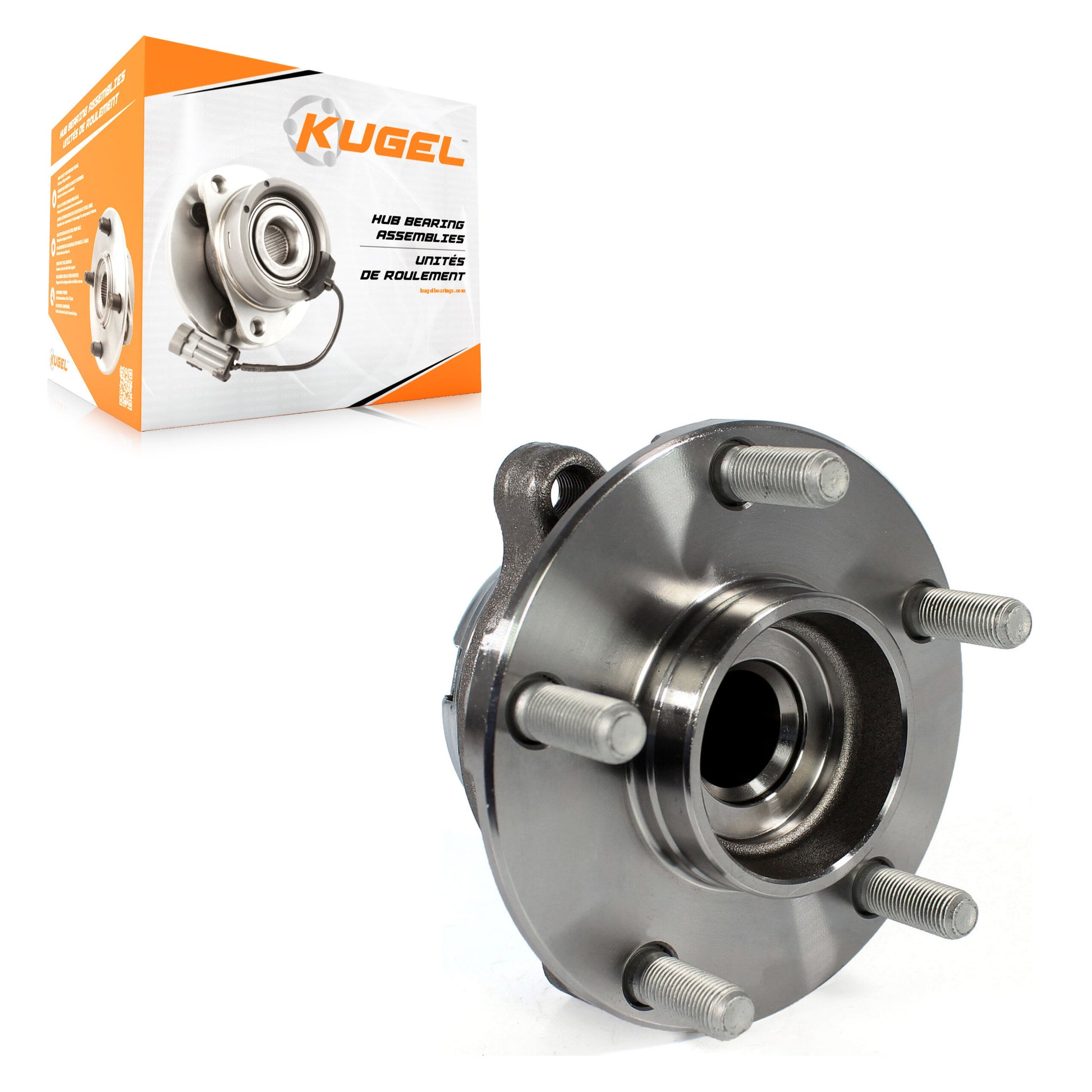 Kugel 70-513334 Wheel Bearing and Hub Assembly for 2003-2023 Nissan Z, INFINITI Q60, INFINITI Q40 - Front