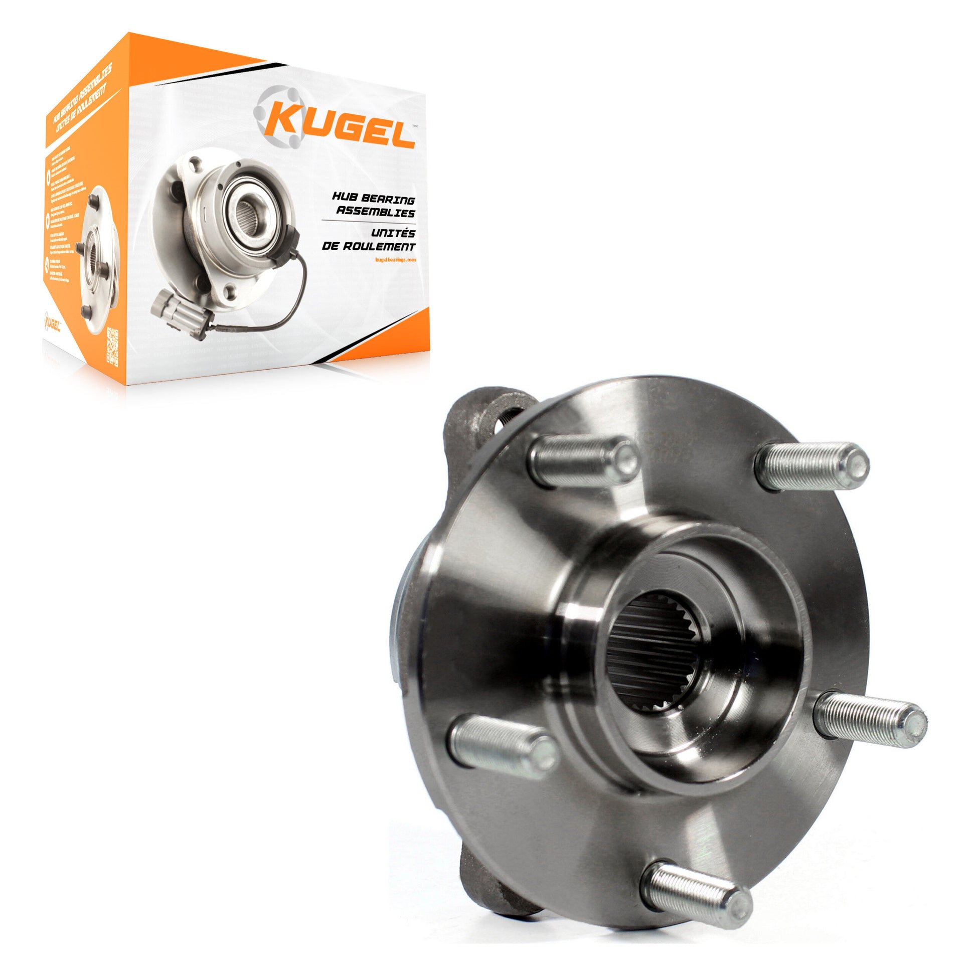 Kugel 70-513335 Wheel Bearing and Hub Assembly for 2003-2023 INFINITI Q60, INFINITI Q40, INFINITI Q70L - Front