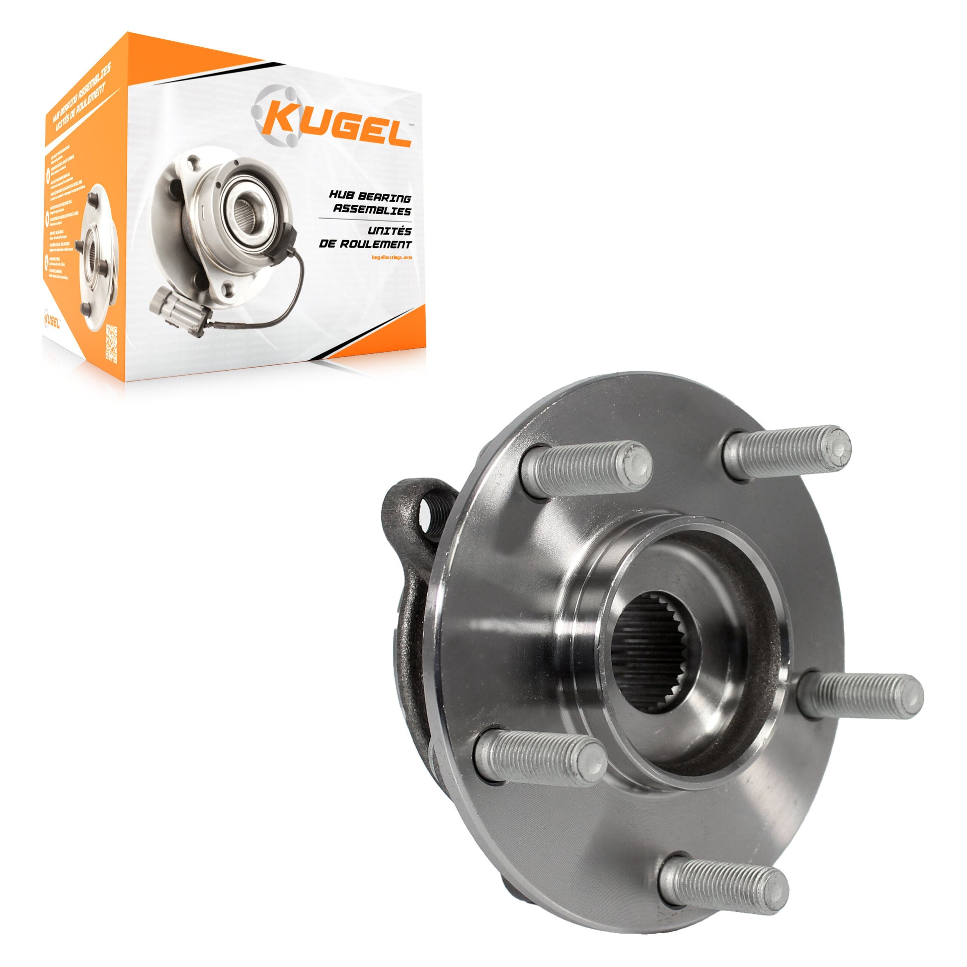 Kugel 70-513354 Wheel Bearing and Hub Assembly for 2014-2021 Mazda 3 Sport, Mazda CX-3, Mazda 3 - Front