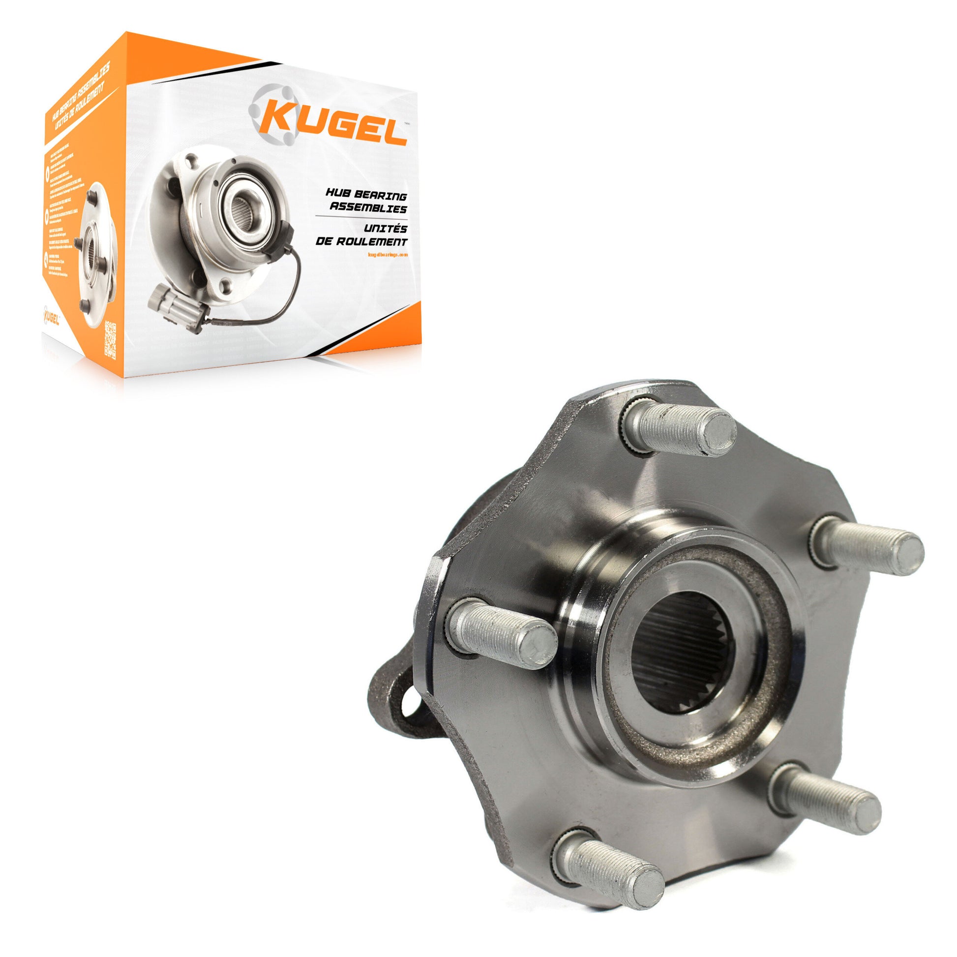Kugel 70-513357 Wheel Bearing and Hub Assembly for 2014-2023 Nissan Rogue, Nissan Qashqai, Nissan Rogue Sport - Front