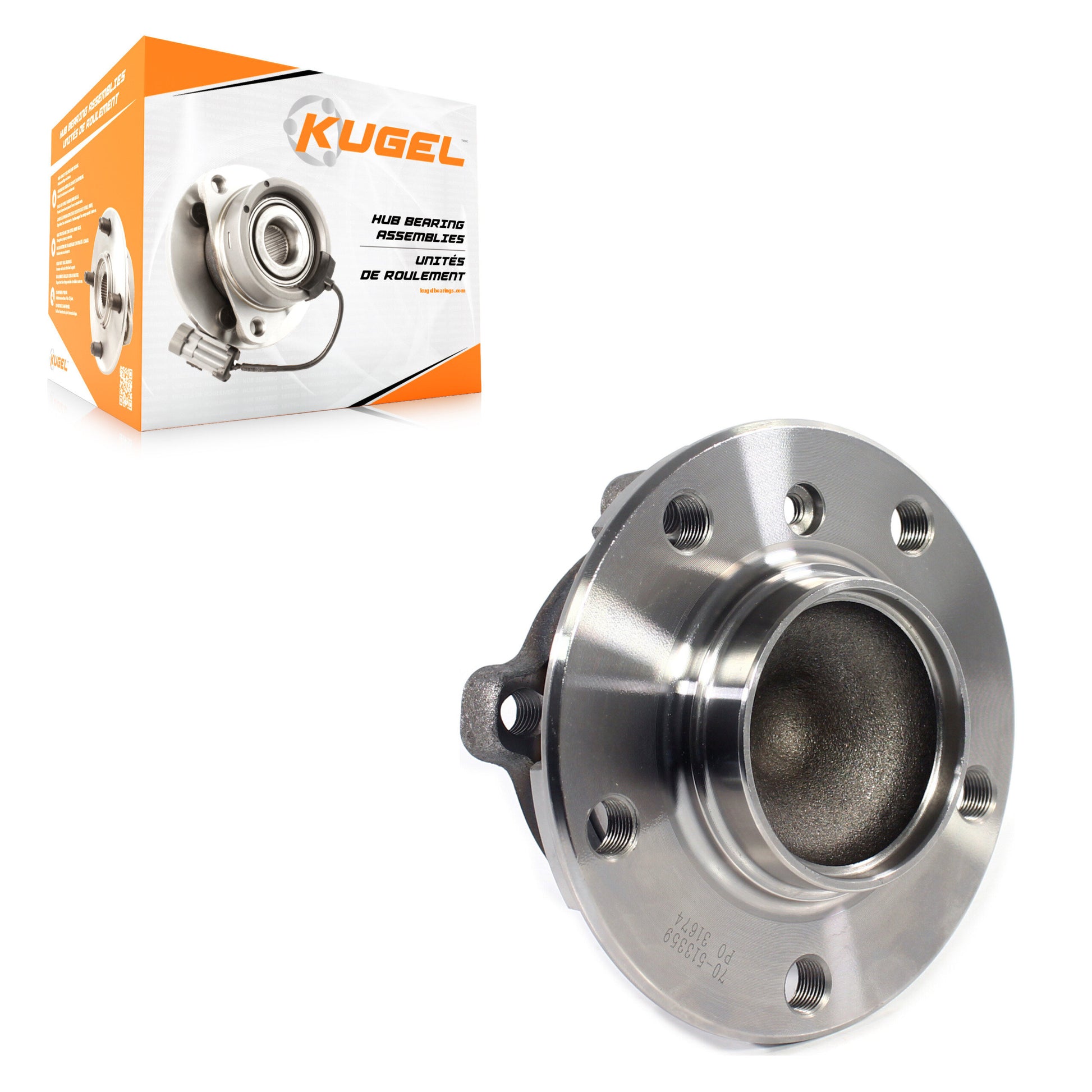 Kugel 70-513359 Wheel Bearing and Hub Assembly for 2012-2021 BMW 230i, BMW 330i, BMW 430i - Front