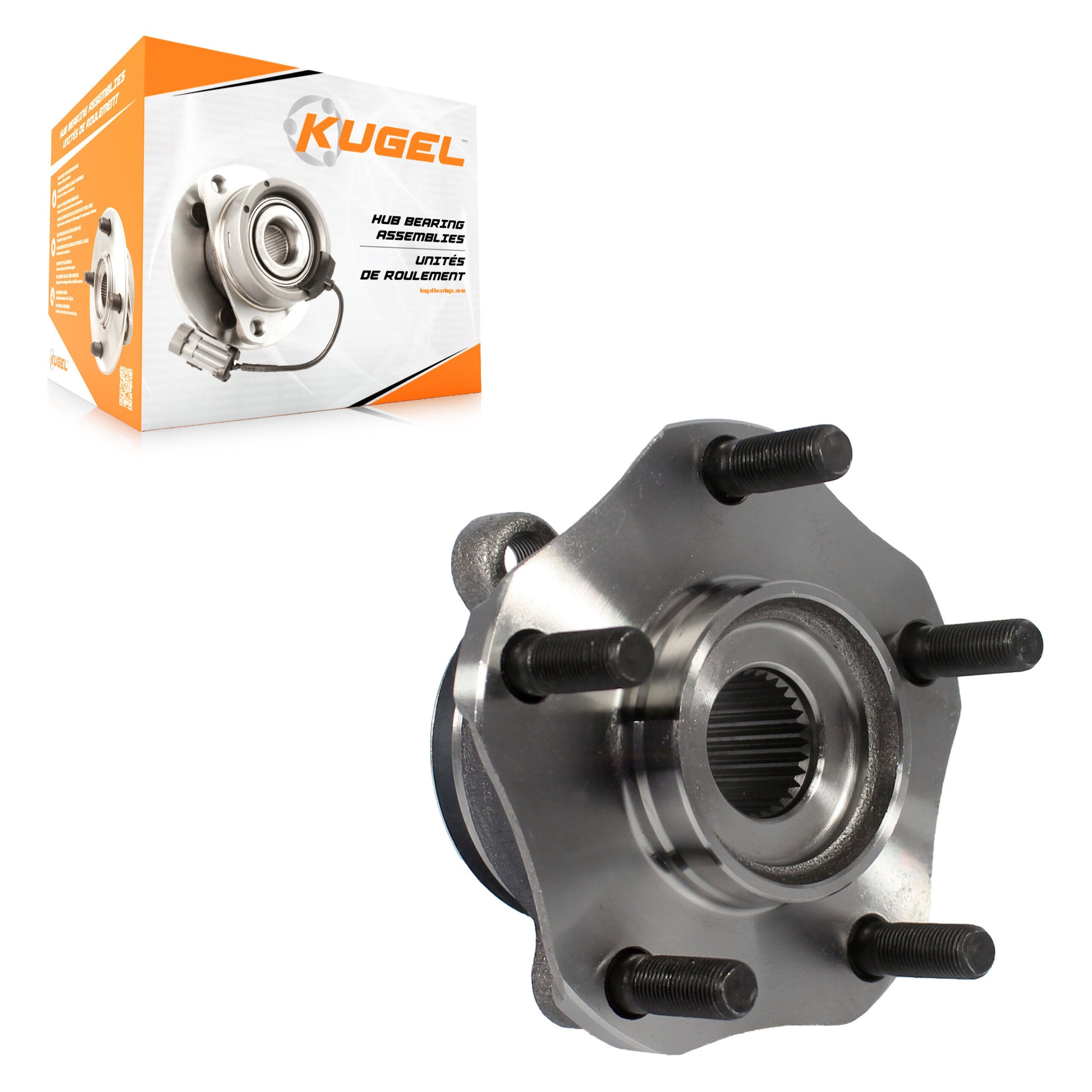 Kugel 70-513364 Wheel Bearing and Hub Assembly for 2013-2021 Chevrolet City Express, Nissan LEAF, Nissan NV200 - Front