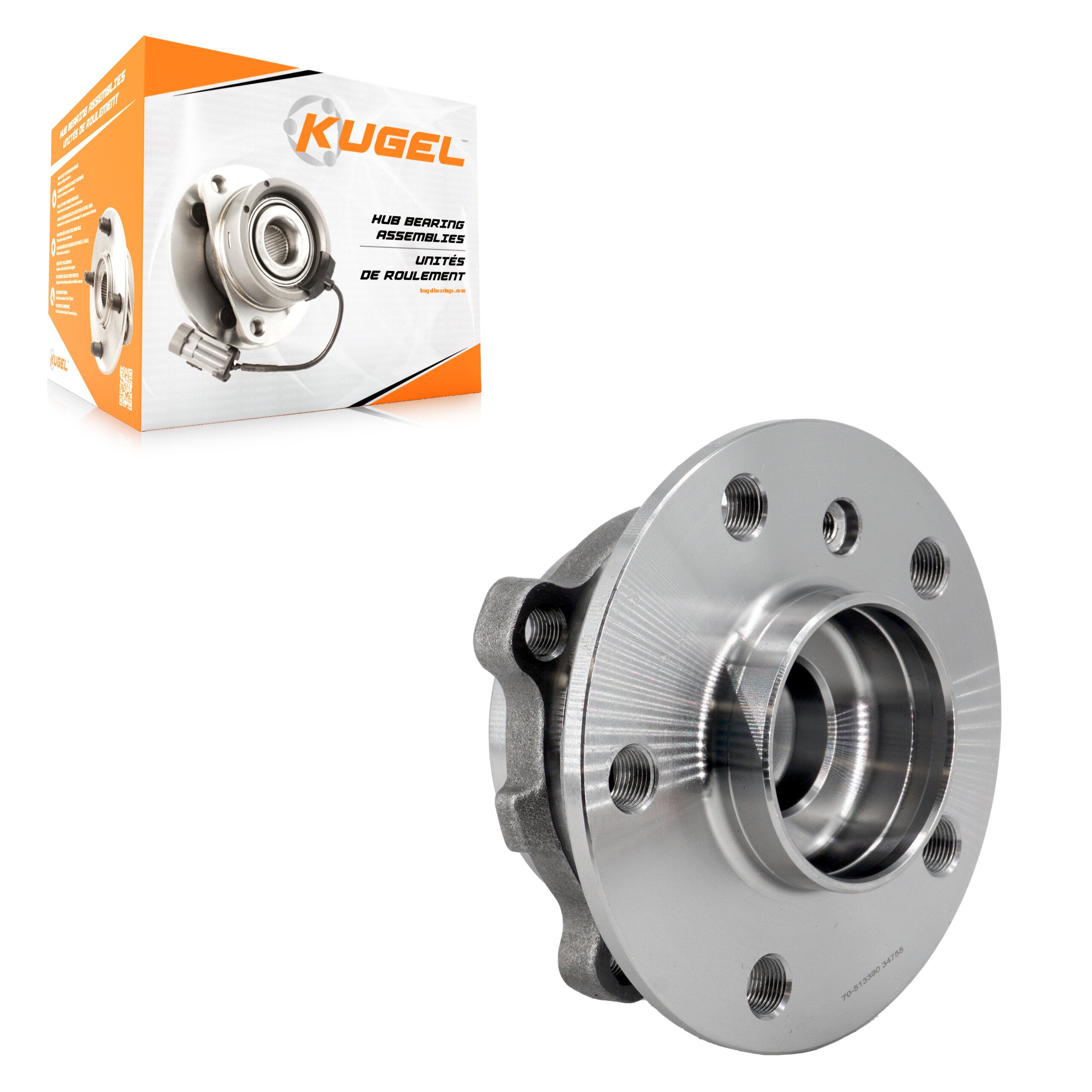 Kugel 70-513390 Wheel Bearing and Hub Assembly for 2014-2023 BMW 228i Gran Coupe, BMW 228i xDrive Gran Coupe, BMW M235i xDrive Gran Coupe - Front, Rear