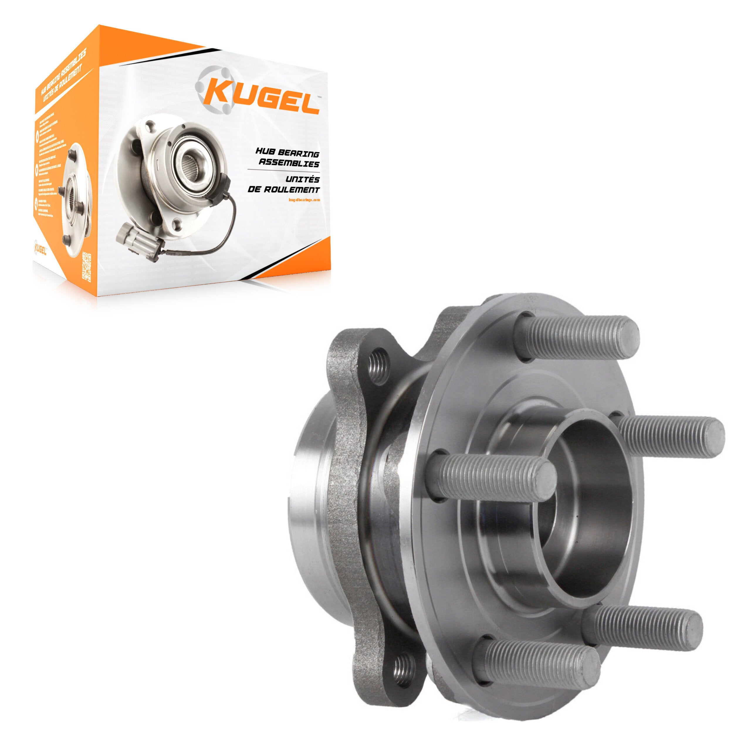 Kugel 70-513394 Wheel Bearing and Hub Assembly for 2015-2024 Lincoln Nautilus, Ford Edge, Lincoln Continental - Rear, Front