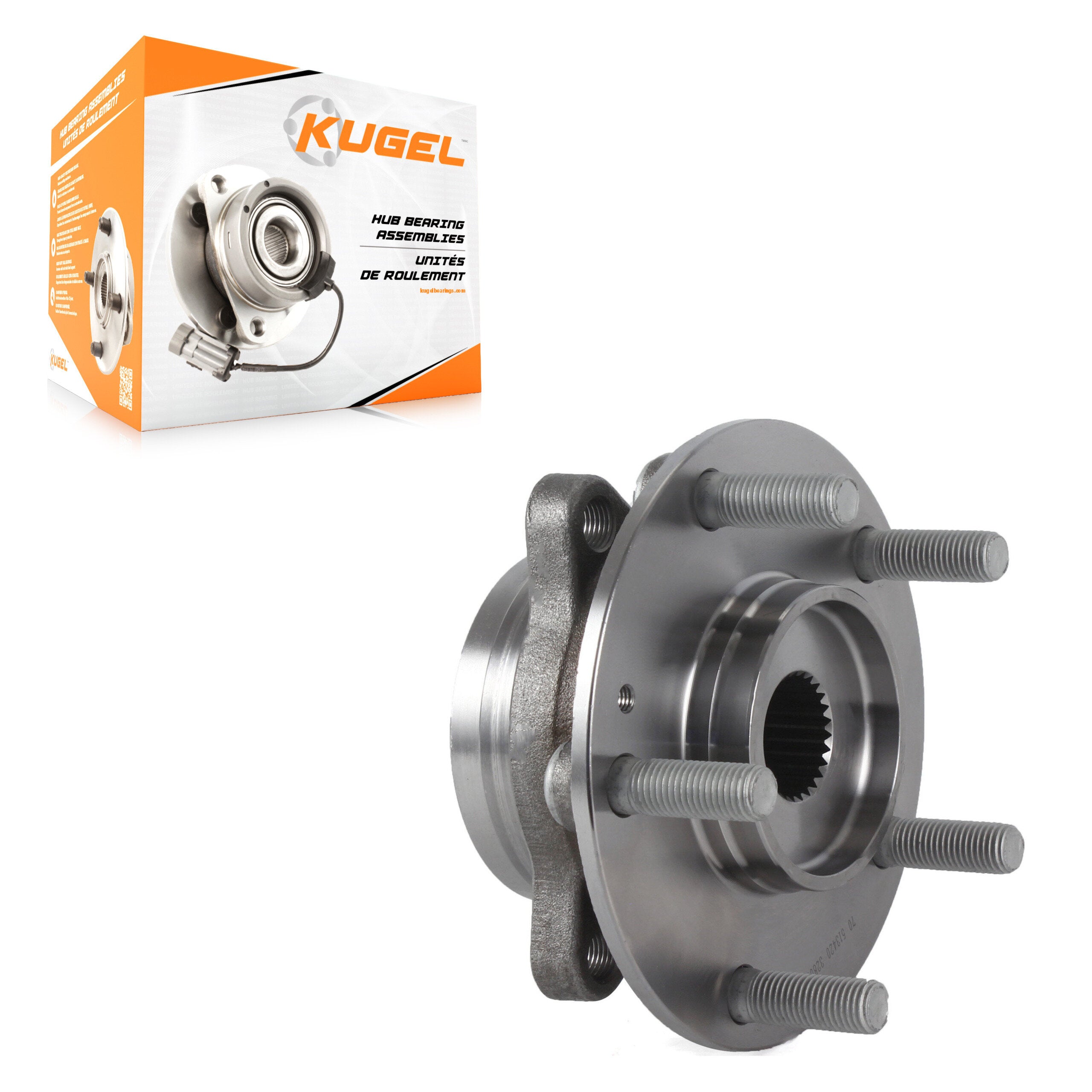 Kugel 70-513420 Wheel Bearing and Hub Assembly for 2017-2024 Kia Seltos, Kia Forte5, Hyundai Veloster - Rear, Front
