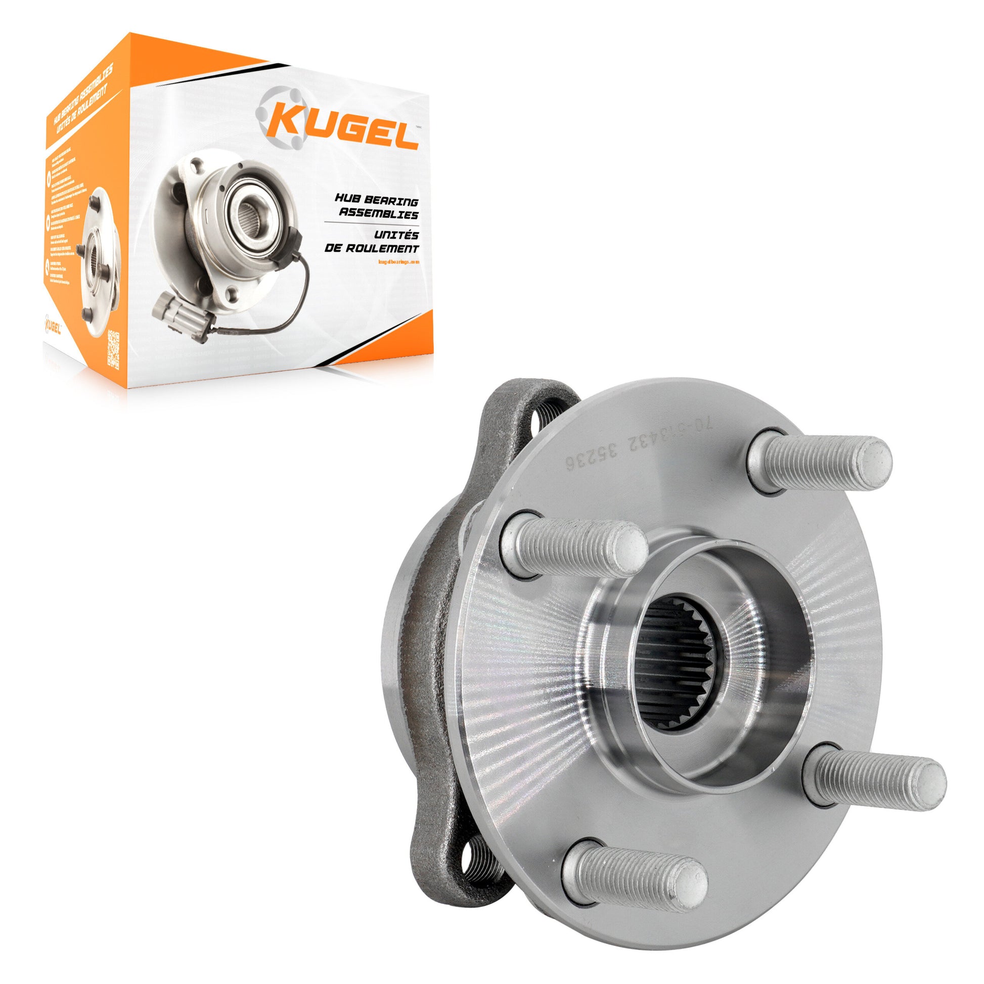 Kugel 70-513432 Wheel Bearing and Hub Assembly for 2016-2020 Toyota Yaris, Toyota Yaris iA, Scion iA - Front