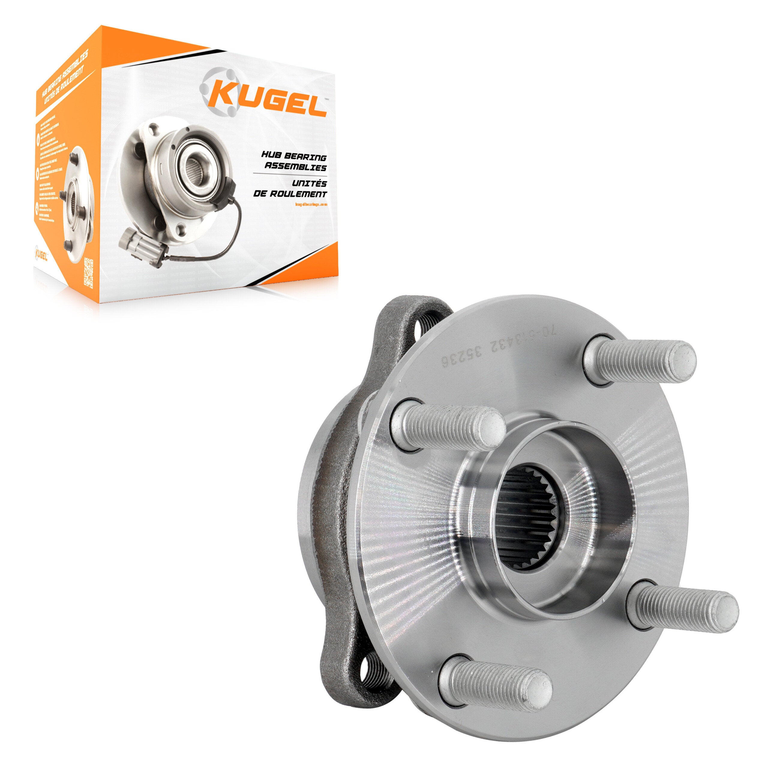 Kugel 70-513432 Wheel Bearing and Hub Assembly for 2016-2020 Toyota Yaris, Toyota Yaris iA, Scion iA - Front
