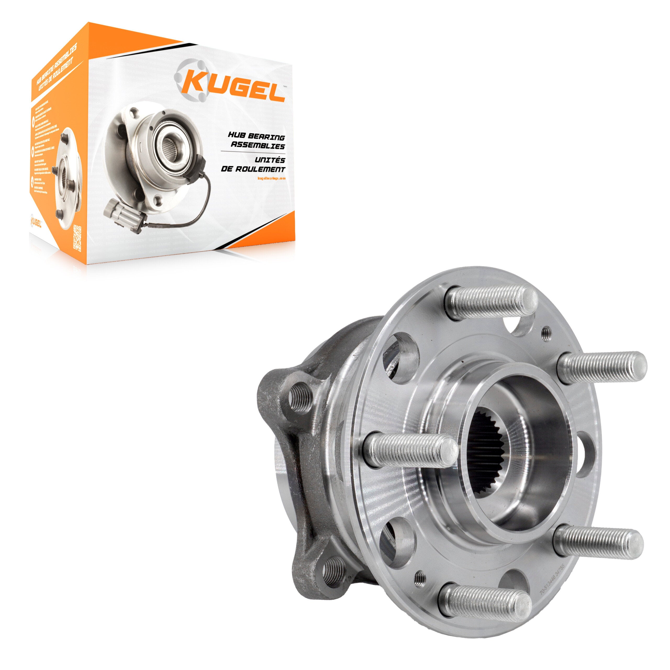 Kugel 70-513446 Wheel Bearing and Hub Assembly for 2019-2024 Hyundai Santa Cruz, Hyundai Santa Fe, Kia Sorento - Rear, Front
