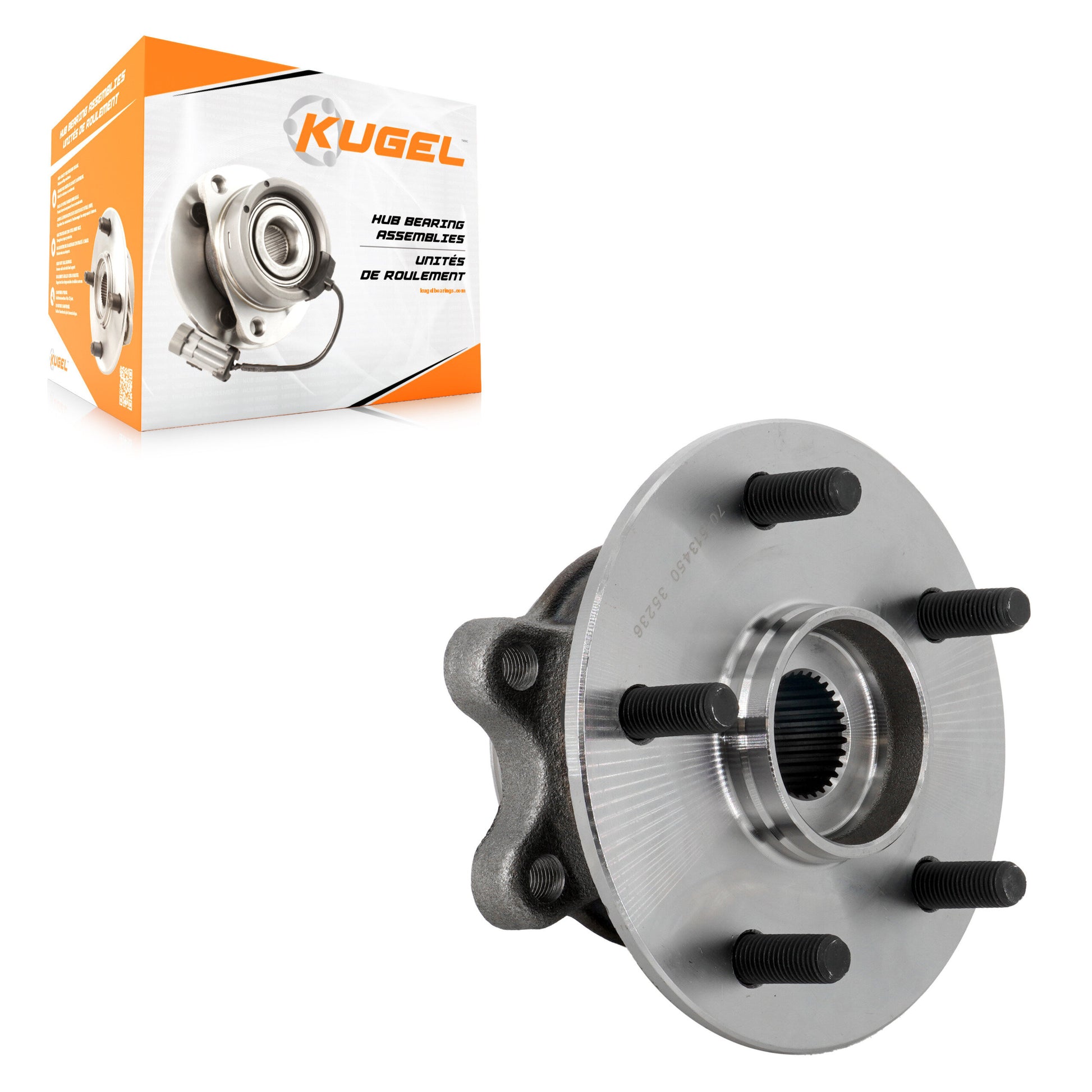 Kugel 70-513450 Wheel Bearing and Hub Assembly for 2020-2024 Toyota Sienna, Toyota Highlander - Front