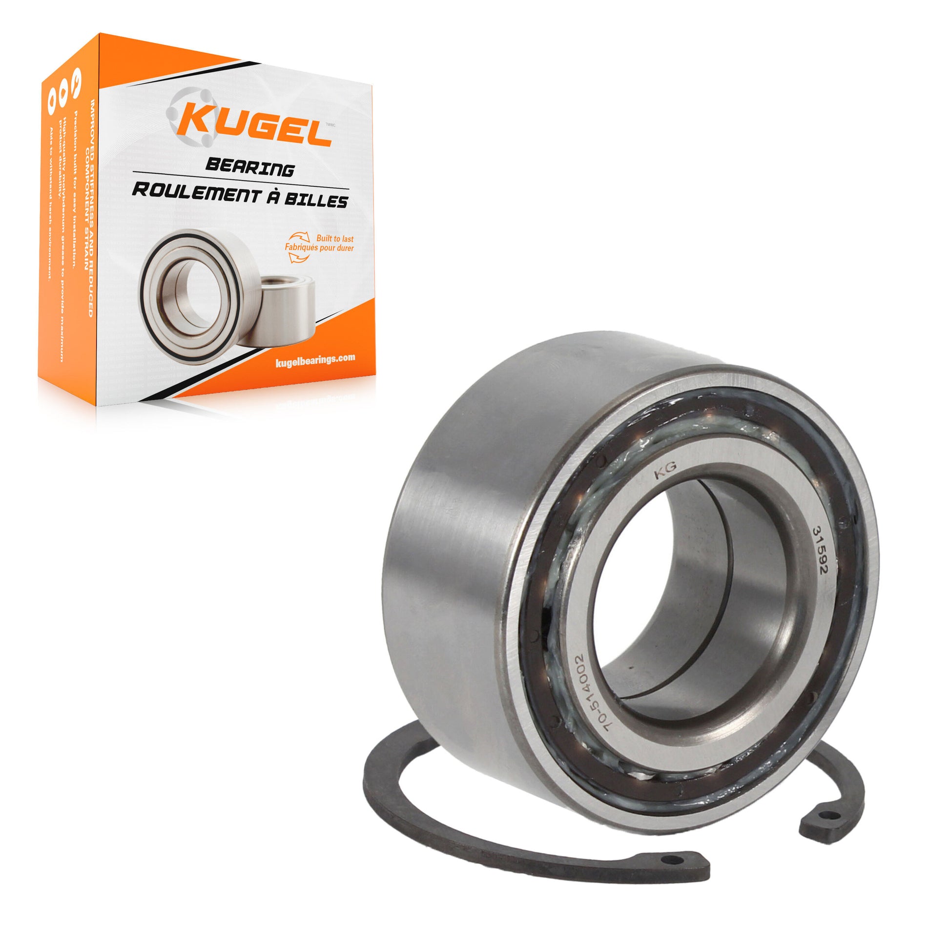Kugel 70-514002 Wheel Bearing for 1983-2003 Toyota Highlander, Lexus RX300, Toyota RAV4 - Rear, Front