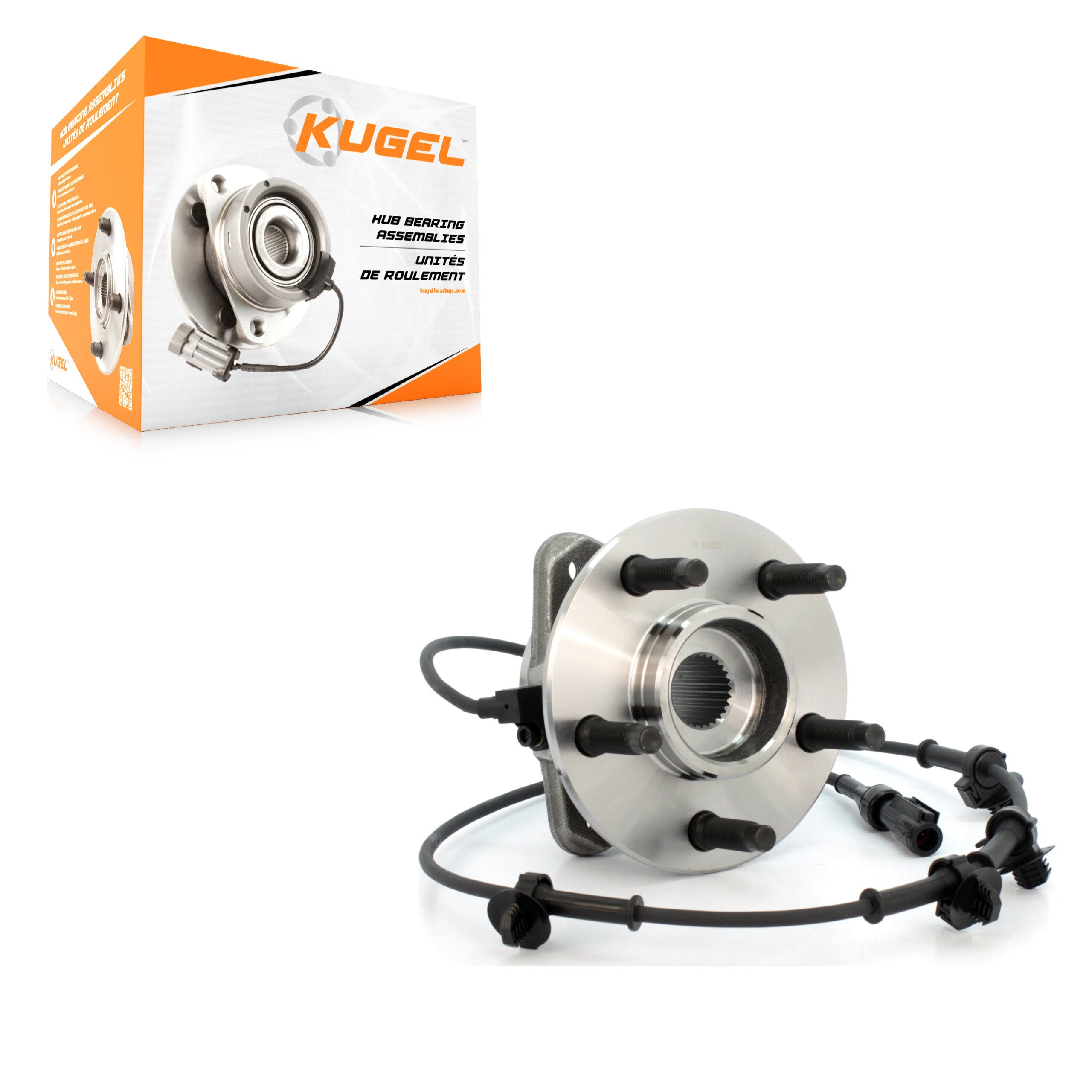 Kugel 70-515013 Wheel Bearing and Hub Assembly for 2000-2002 Ford Ranger, Mazda B3000, Mazda B4000 - Front
