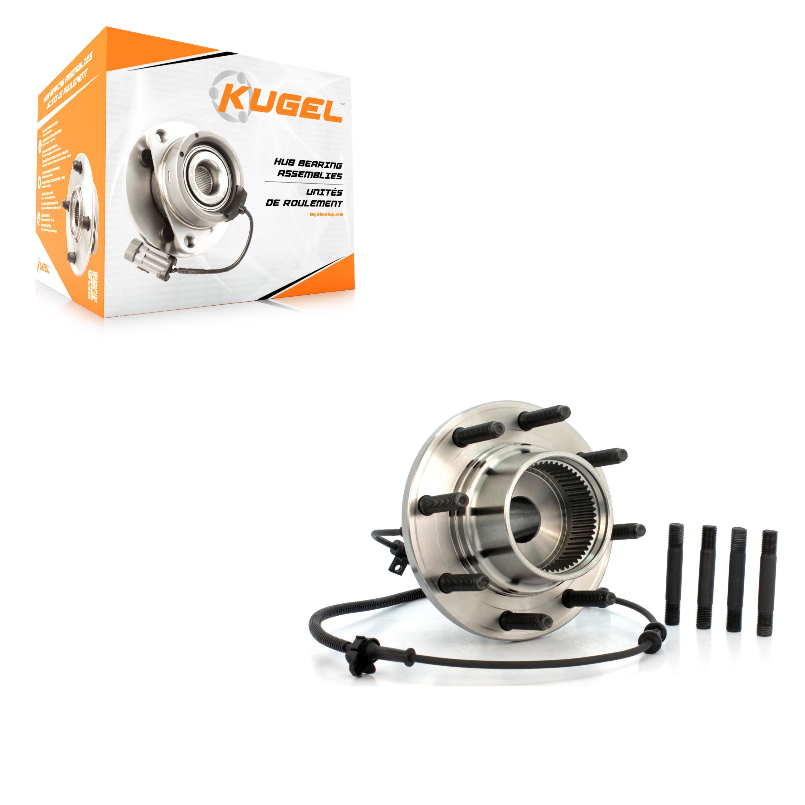 Kugel 70-515020 Wheel Bearing and Hub Assembly for 1999-2005 Ford Excursion, Ford F-250 Super Duty, Ford F-350 Super Duty - Front