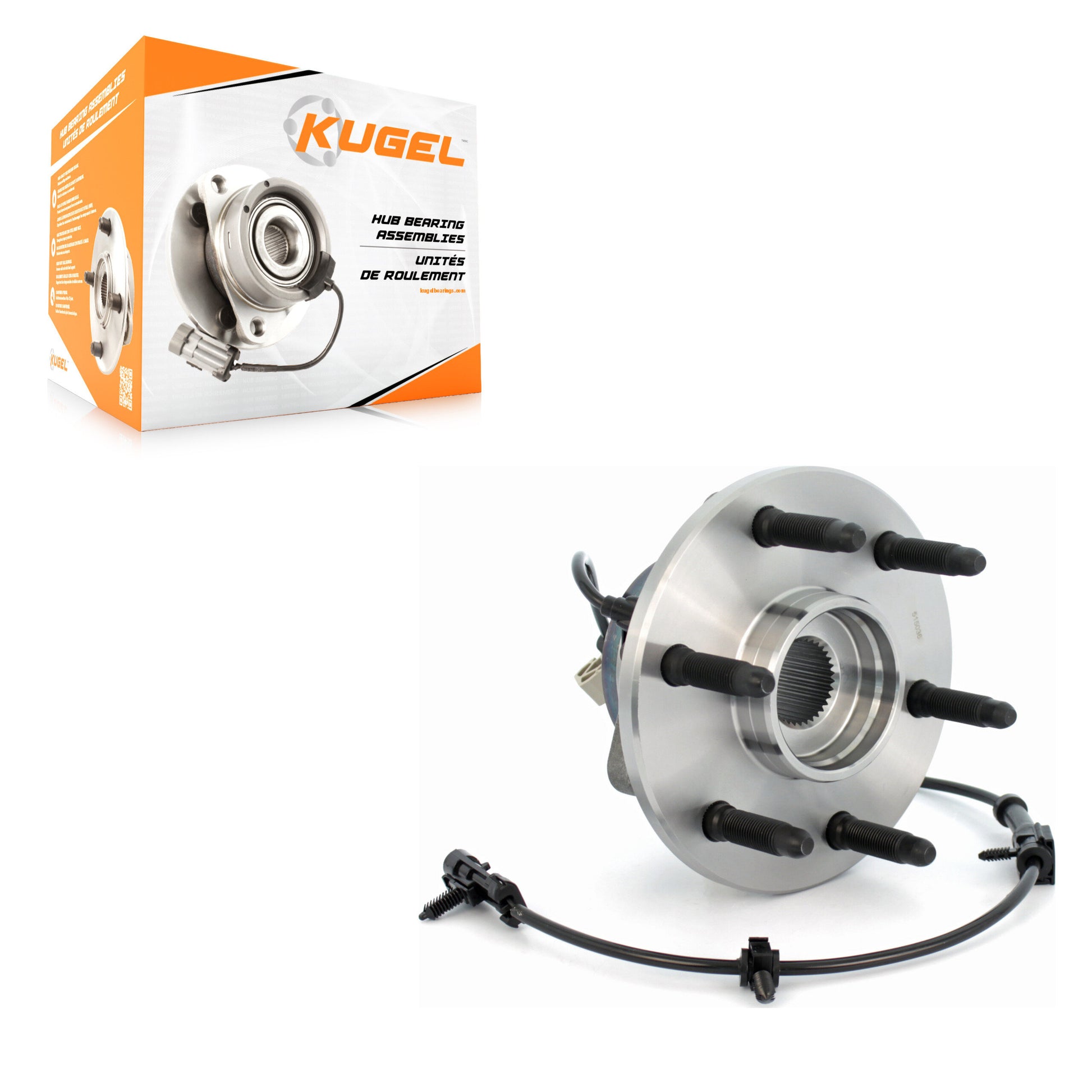 Kugel 70-515036 Wheel Bearing and Hub Assembly for 1999-2014 Chevrolet Silverado 1500 Classic, GMC Sierra 1500 Classic, Chevrolet Silverado 1500 - Front