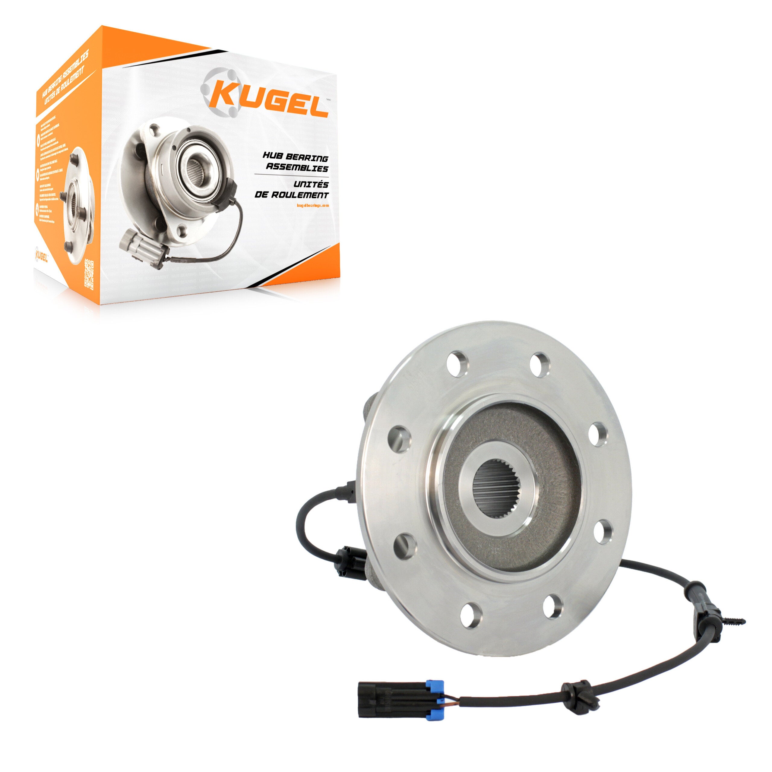 Kugel 70-515041 Wheel Bearing and Hub Assembly for 1988-2000 Chevrolet K1500, GMC K1500, Chevrolet K1500 Suburban - Front