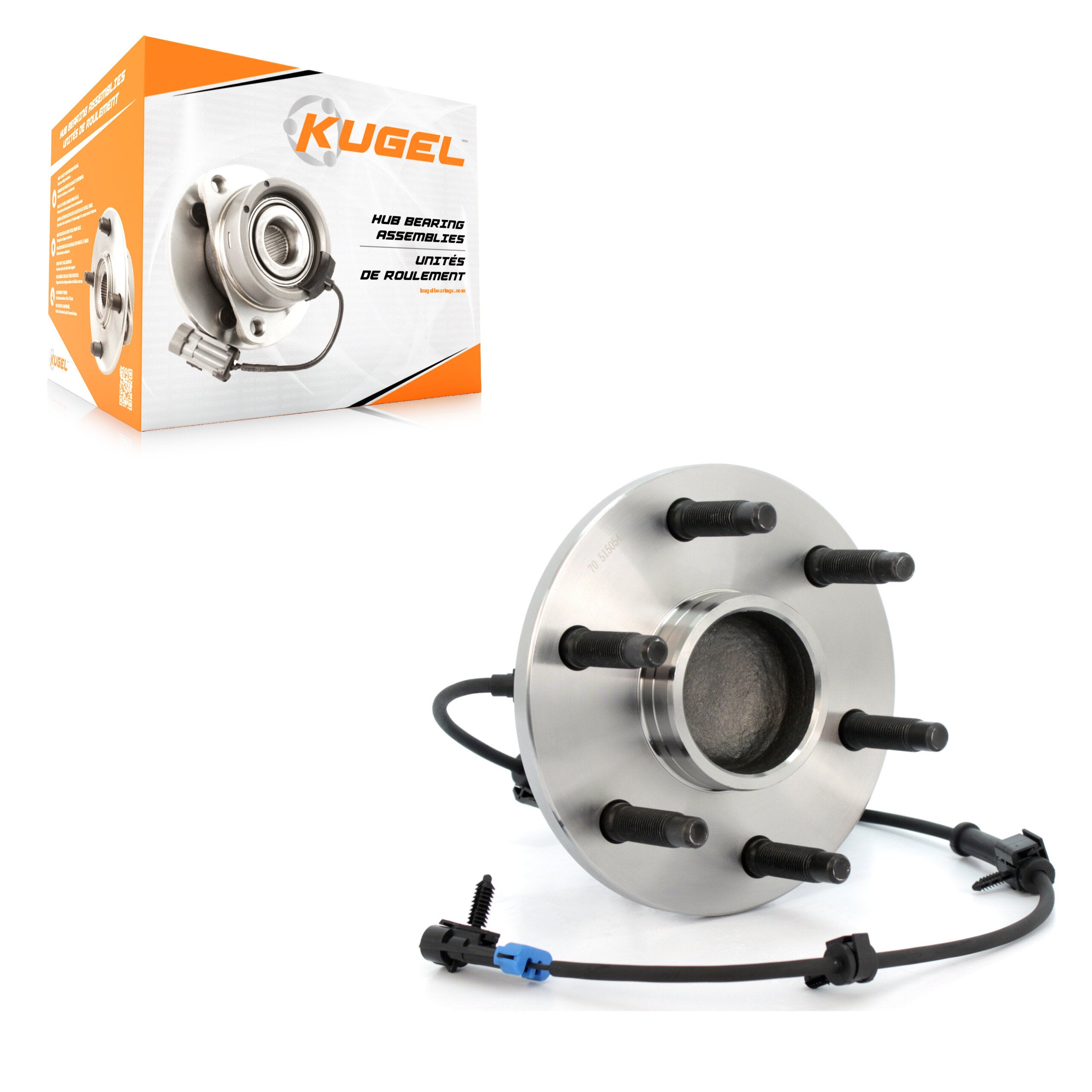 Kugel 70-515054 Wheel Bearing and Hub Assembly for 1999-2014 Chevrolet Silverado 1500 Classic, GMC Sierra 1500 Classic, Chevrolet Silverado 1500 - Front