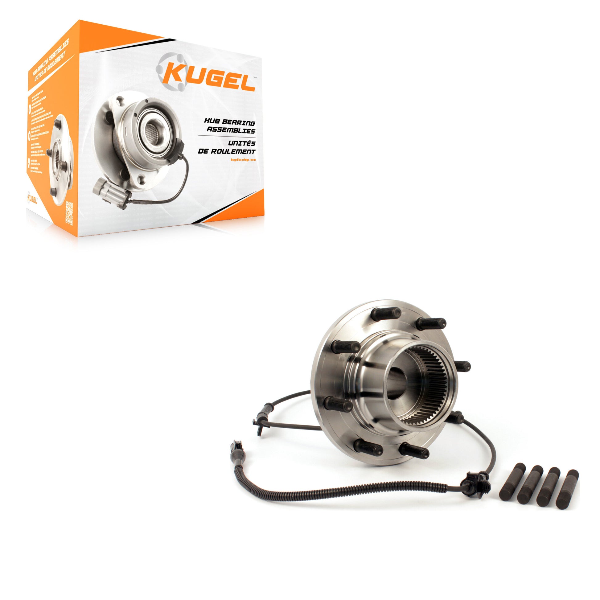 Kugel 70-515057 Wheel Bearing and Hub Assembly for 1999-2004 Ford F-250 Super Duty, Ford F-350 Super Duty, Ford F-450 Super Duty - Front