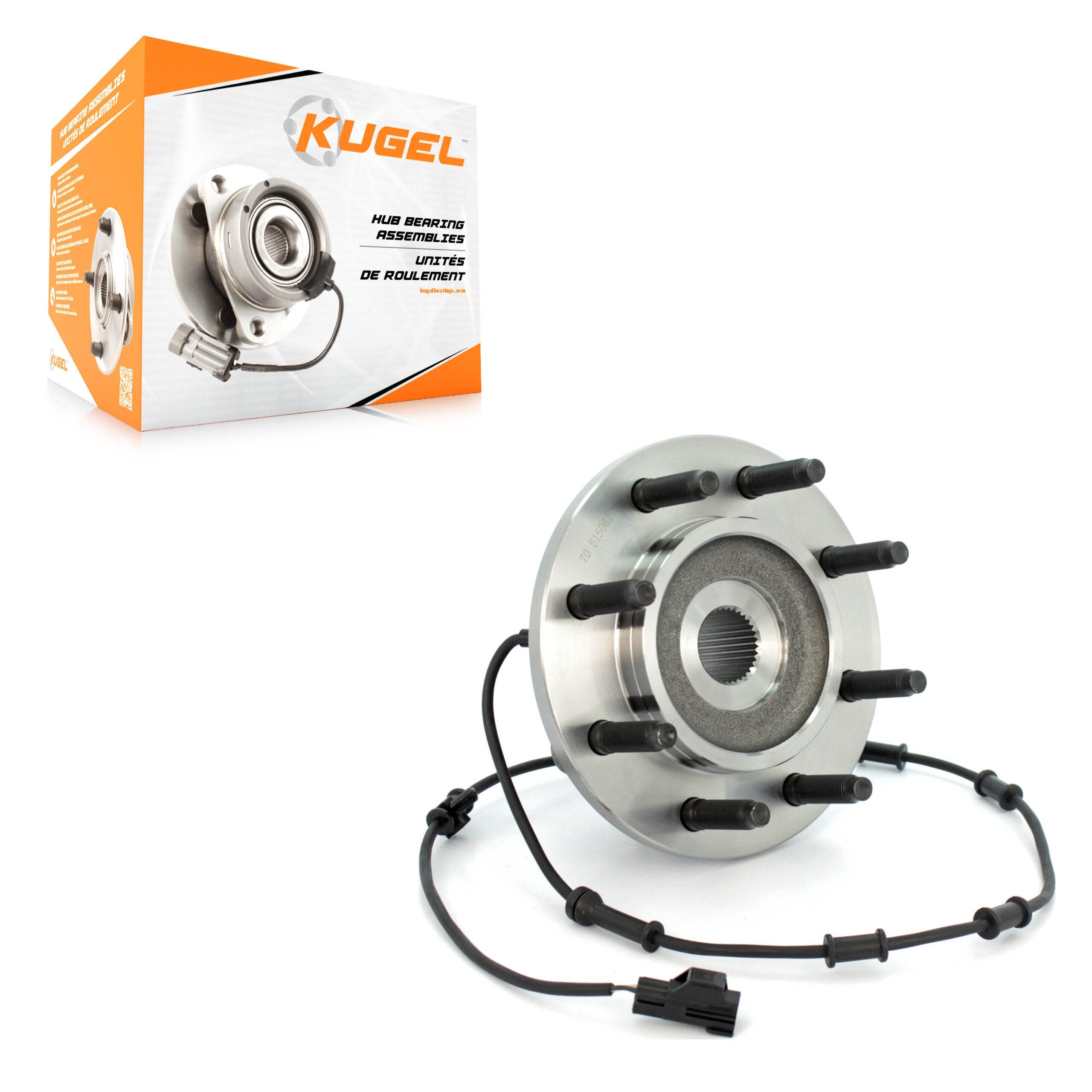 Kugel 70-515061 Wheel Bearing and Hub Assembly for 2003-2005 Dodge Ram 2500, Dodge Ram 3500 - Front