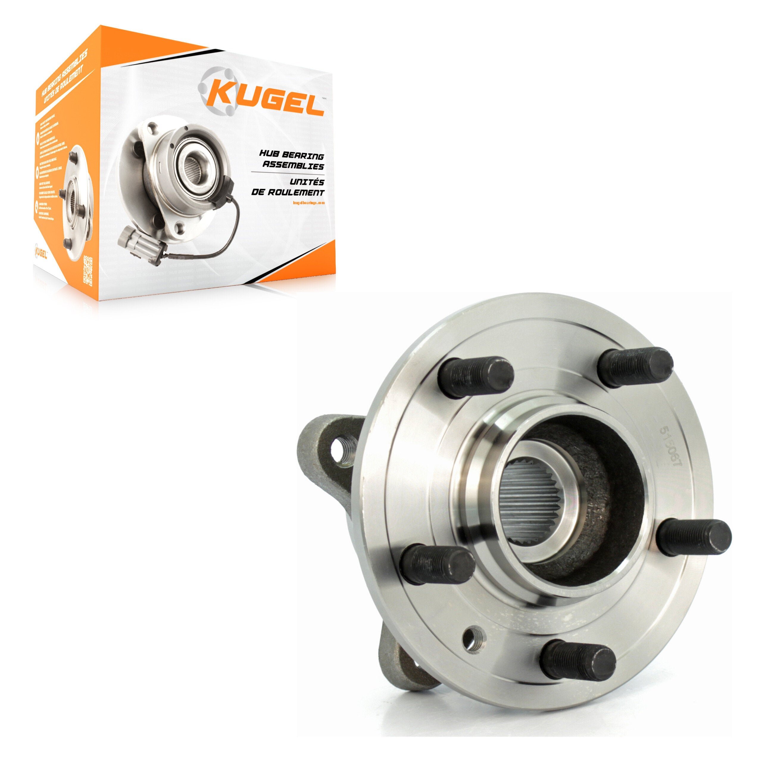 Kugel 70-515067 Wheel Bearing and Hub Assembly for 2005-2016 Land Rover LR4, Land Rover Range Rover Sport, Land Rover LR3 - Front
