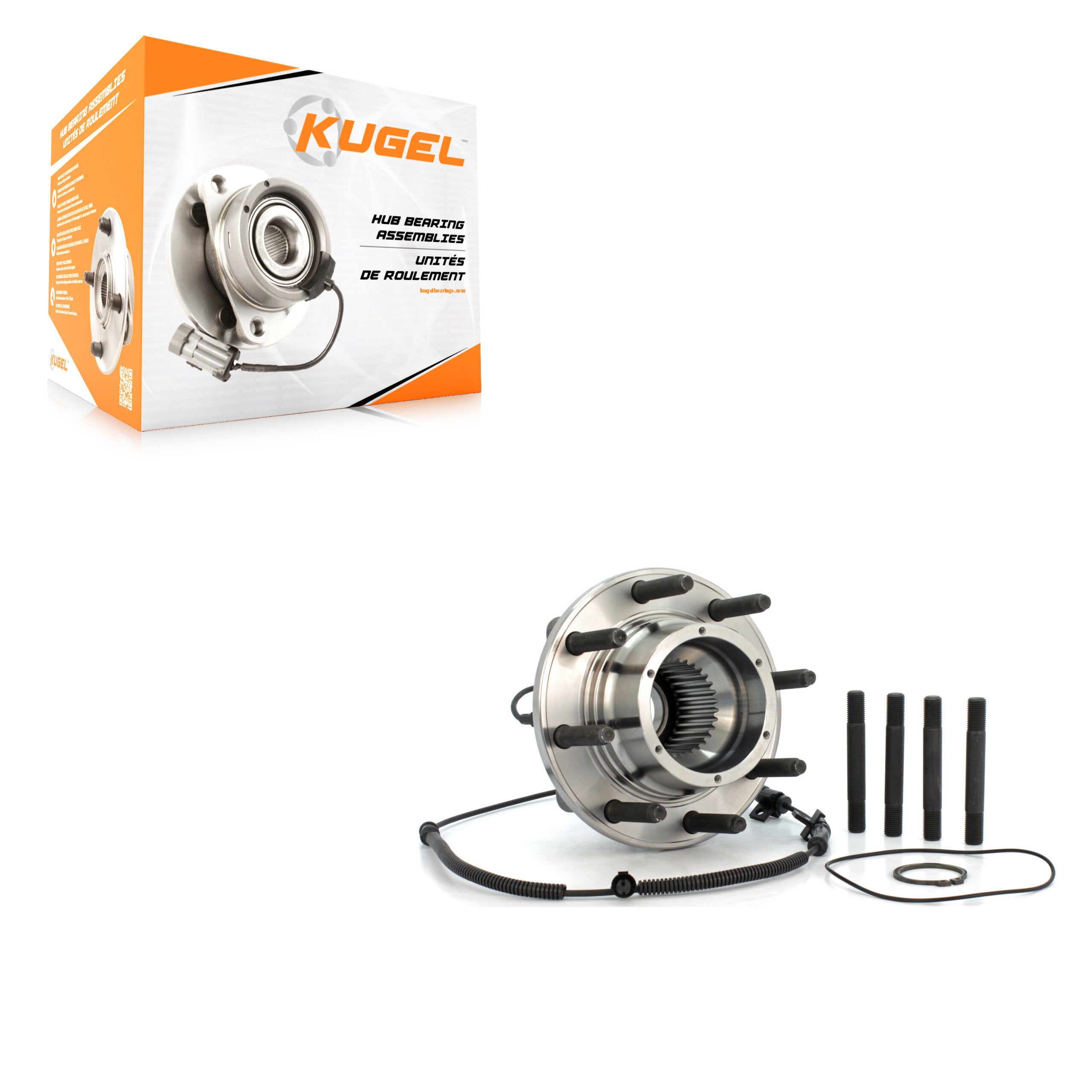 Kugel 70-515081 Wheel Bearing and Hub Assembly for 2005-2010 Ford F-450 Super Duty, Ford F-550 Super Duty, Ford F-250 Super Duty - Front