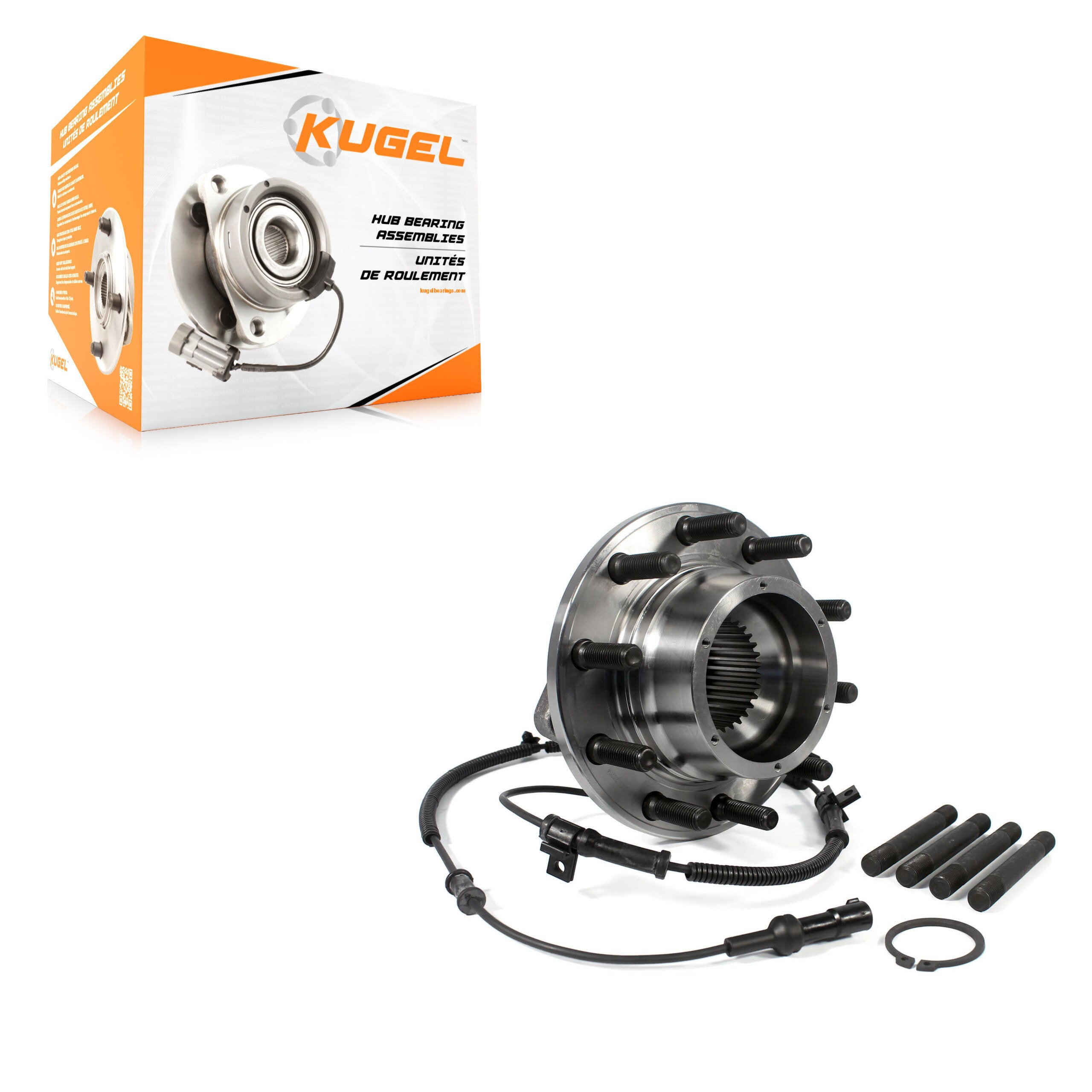 Kugel 70-515083 Wheel Bearing and Hub Assembly for 2005-2010 Ford F-450 Super Duty, Ford F-550 Super Duty - Front