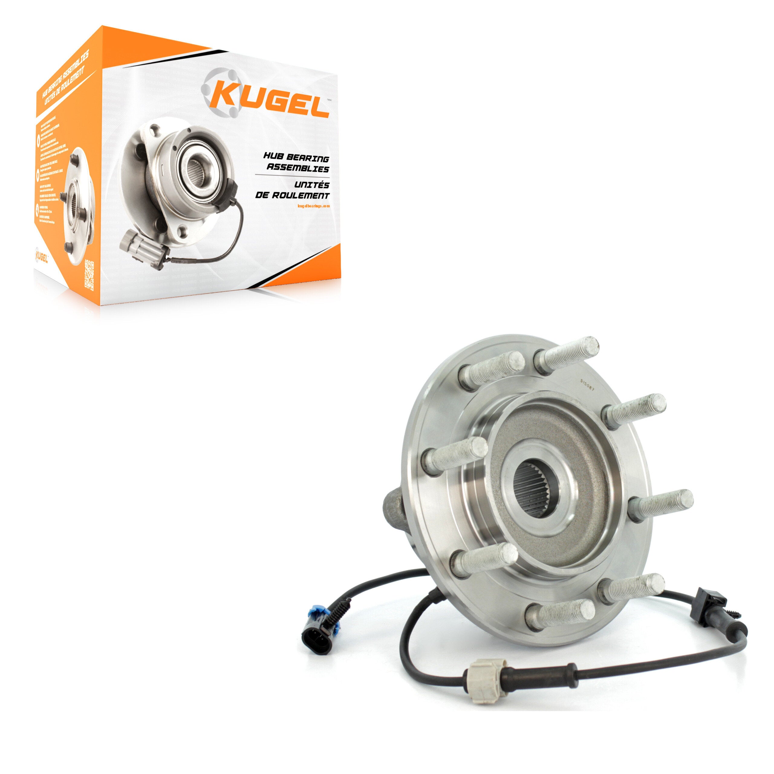Kugel 70-515087 Wheel Bearing and Hub Assembly for 2001-2007 Chevrolet Silverado 3500 Classic, GMC Sierra 3500 Classic, Chevrolet Silverado 3500 - Front
