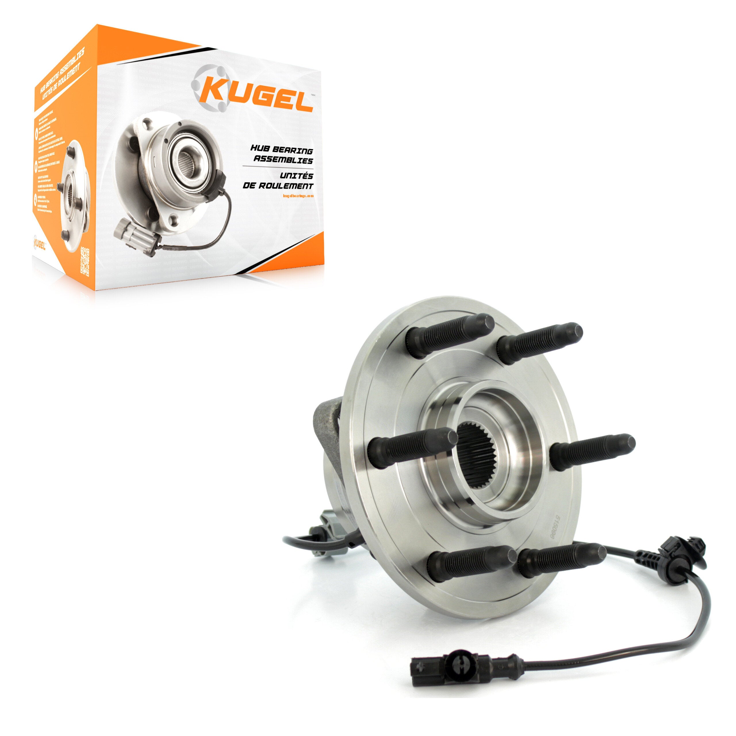 Kugel 70-515096 Wheel Bearing and Hub Assembly for 2007-2014 Chevrolet Tahoe, Chevrolet Suburban 1500, Cadillac Escalade - Front