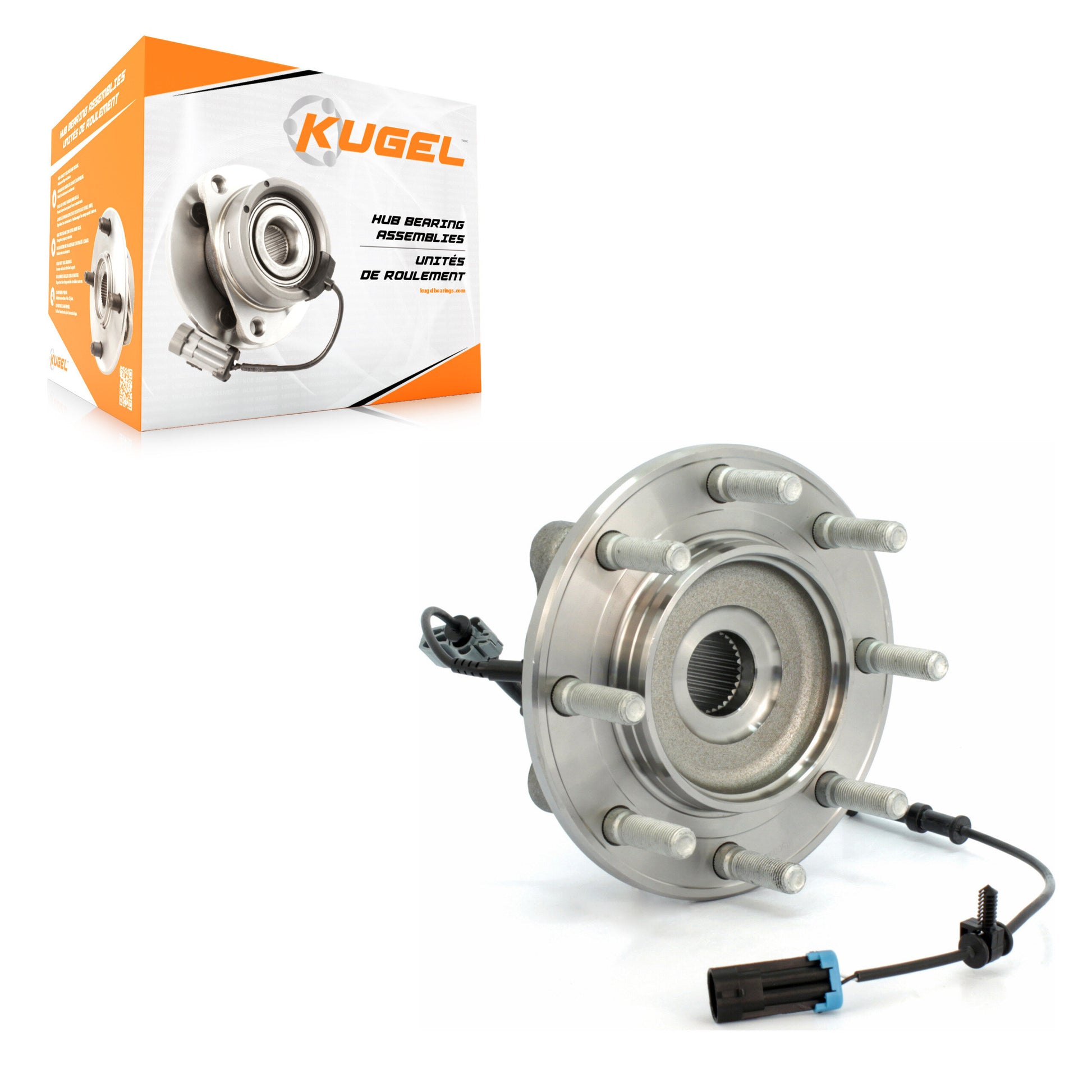 Kugel 70-515099 Wheel Bearing and Hub Assembly for 2007-2010 Chevrolet Silverado 3500 HD, GMC Sierra 3500 HD - Front