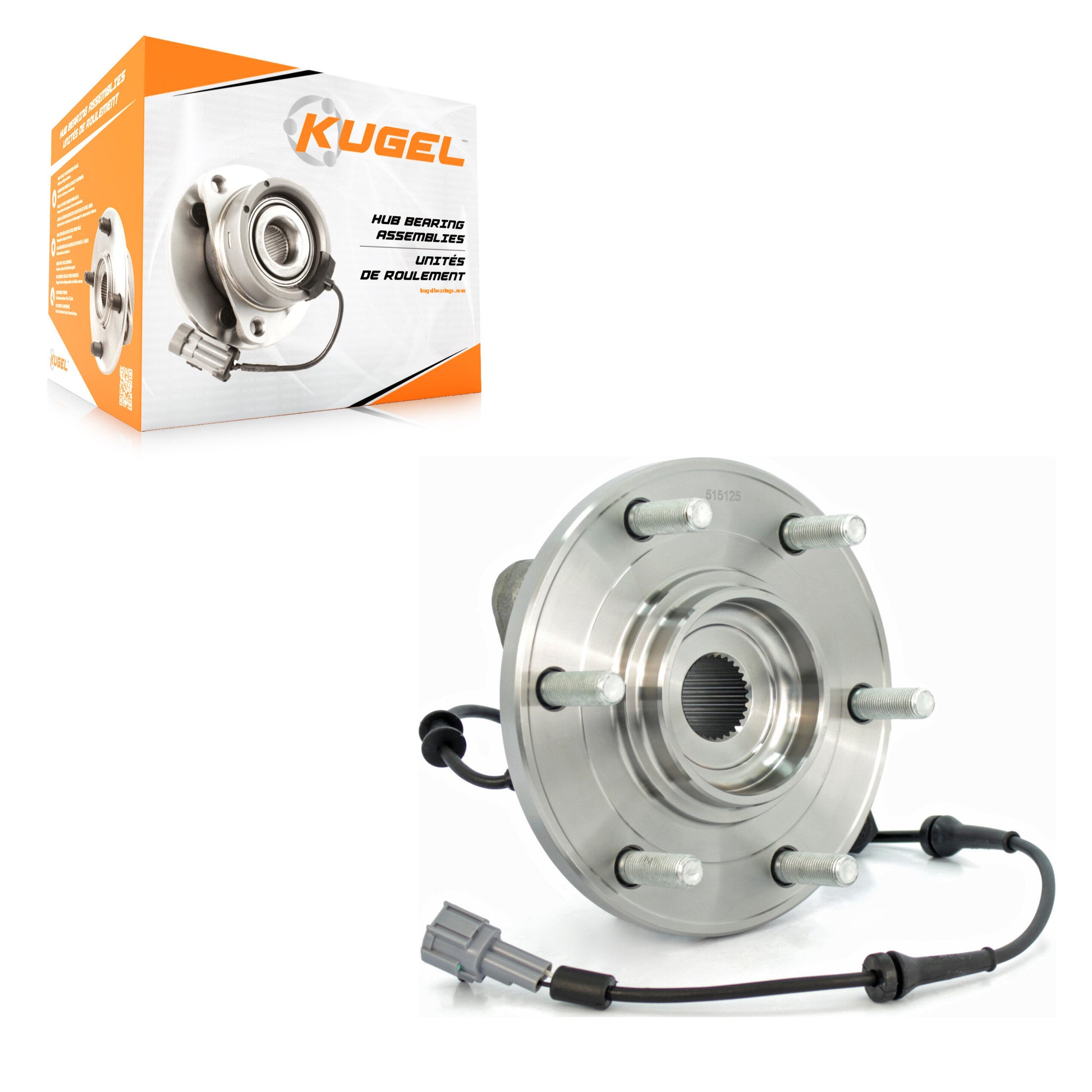 Kugel 70-515125 Wheel Bearing and Hub Assembly for 2008-2012 Nissan Armada, Nissan TITAN, INFINITI QX56 - Front