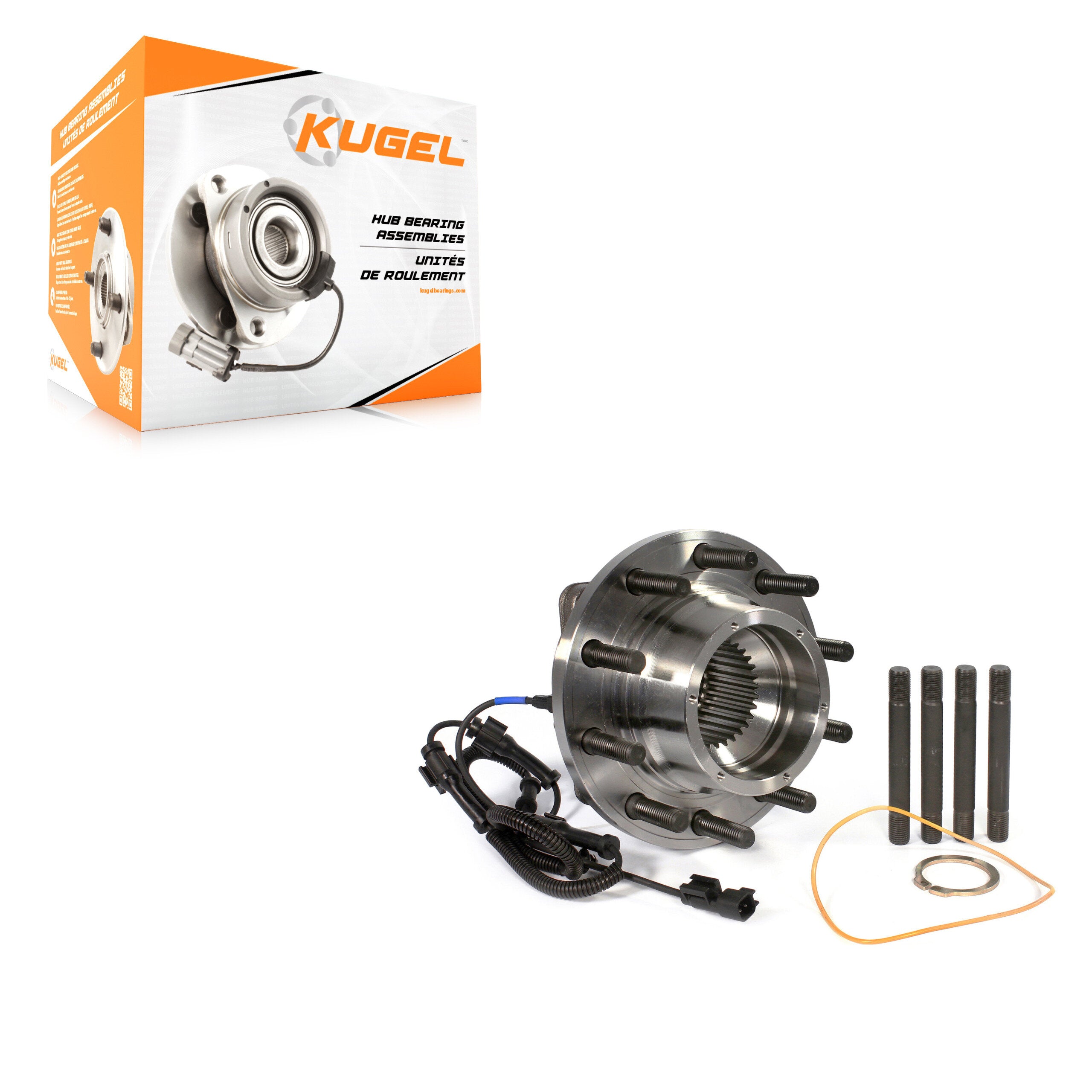 Kugel 70-515133 Wheel Bearing and Hub Assembly for 2011-2016 Ford F-450 Super Duty, Ford F-550 Super Duty - Front