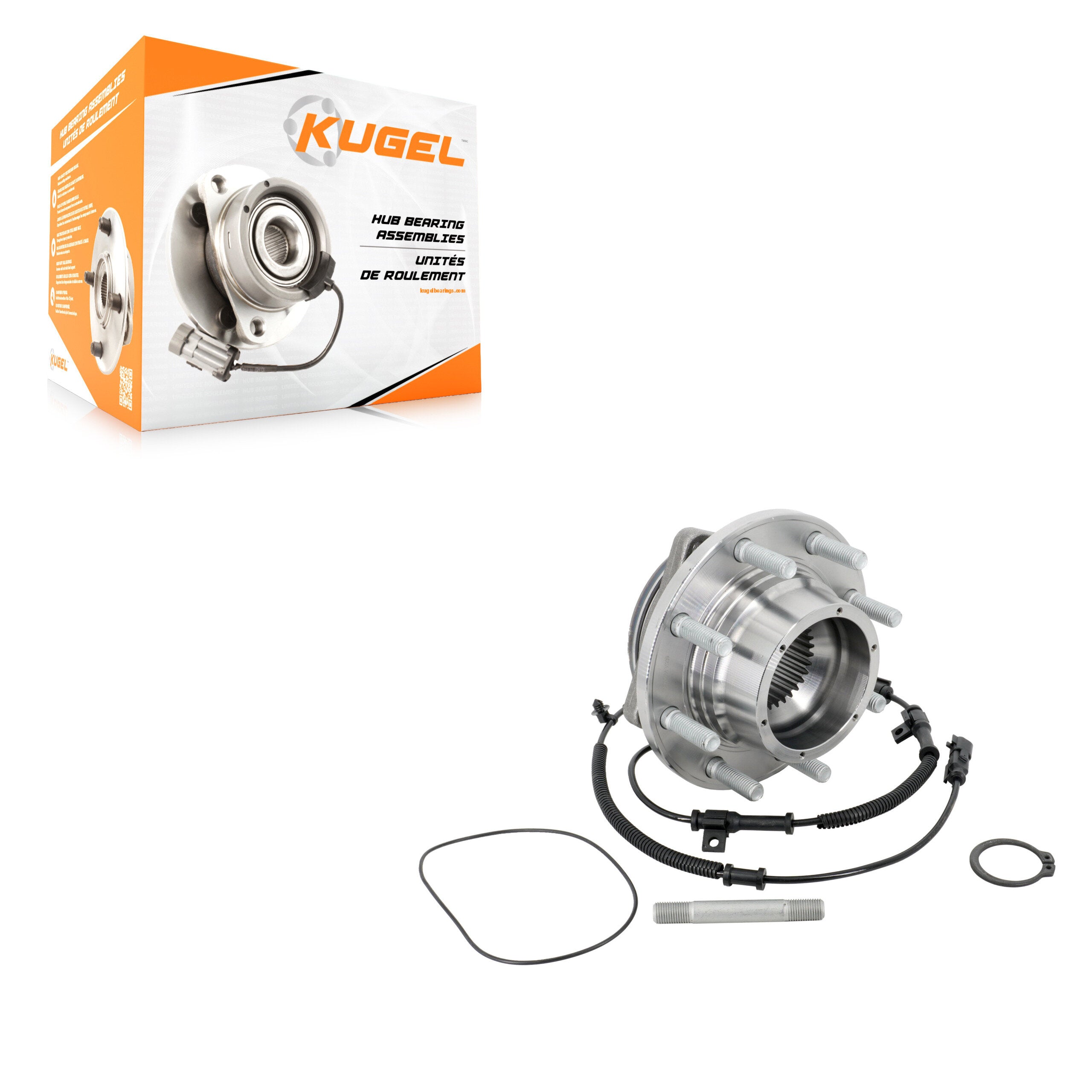 Kugel 70-515134 Wheel Bearing and Hub Assembly for 2011-2016 Ford F-250 Super Duty, Ford F-350 Super Duty, Ford F-450 Super Duty - Front