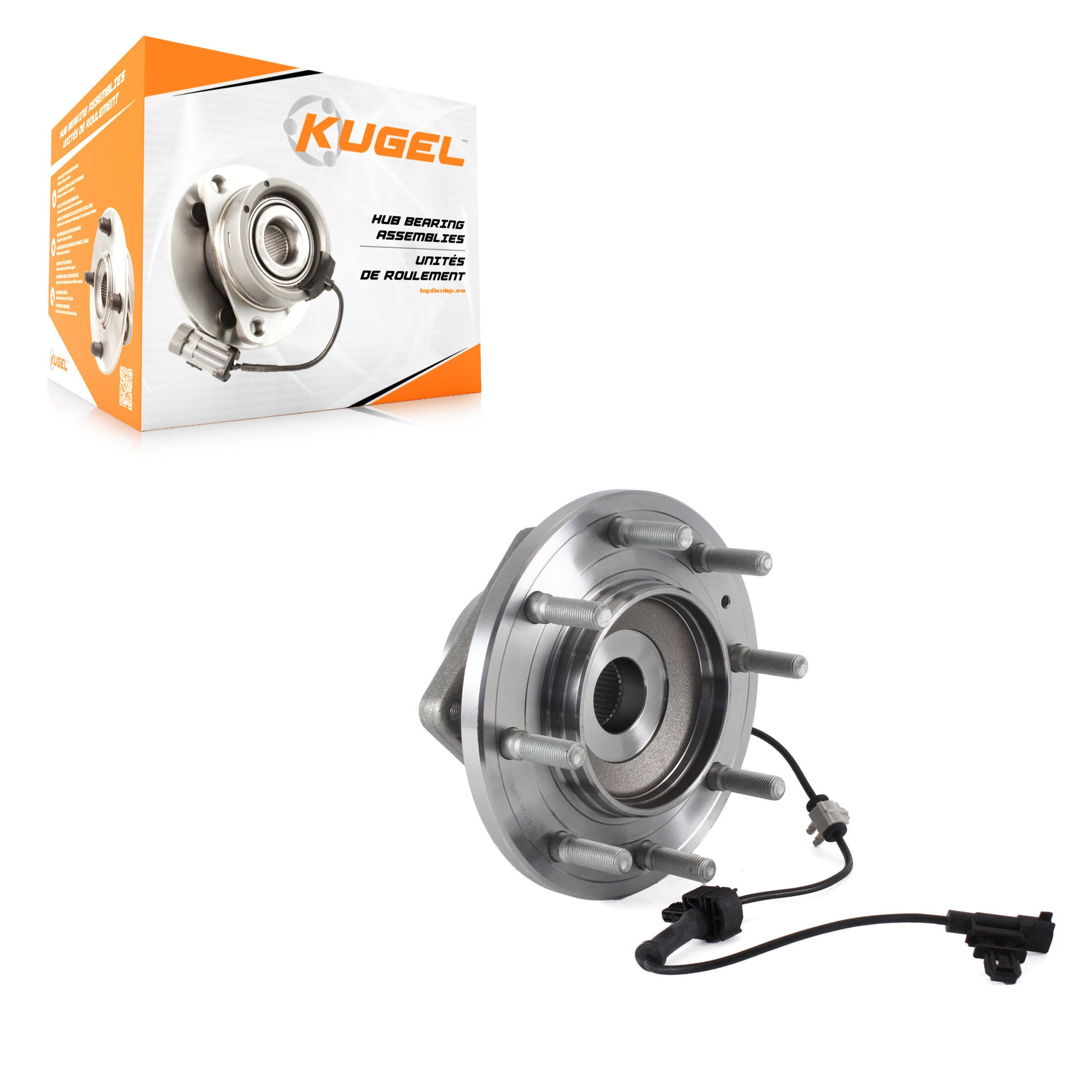 Kugel 70-515144 Wheel Bearing and Hub Assembly for 2011-2019 Chevrolet Silverado 3500 HD, GMC Sierra 3500 HD - Front