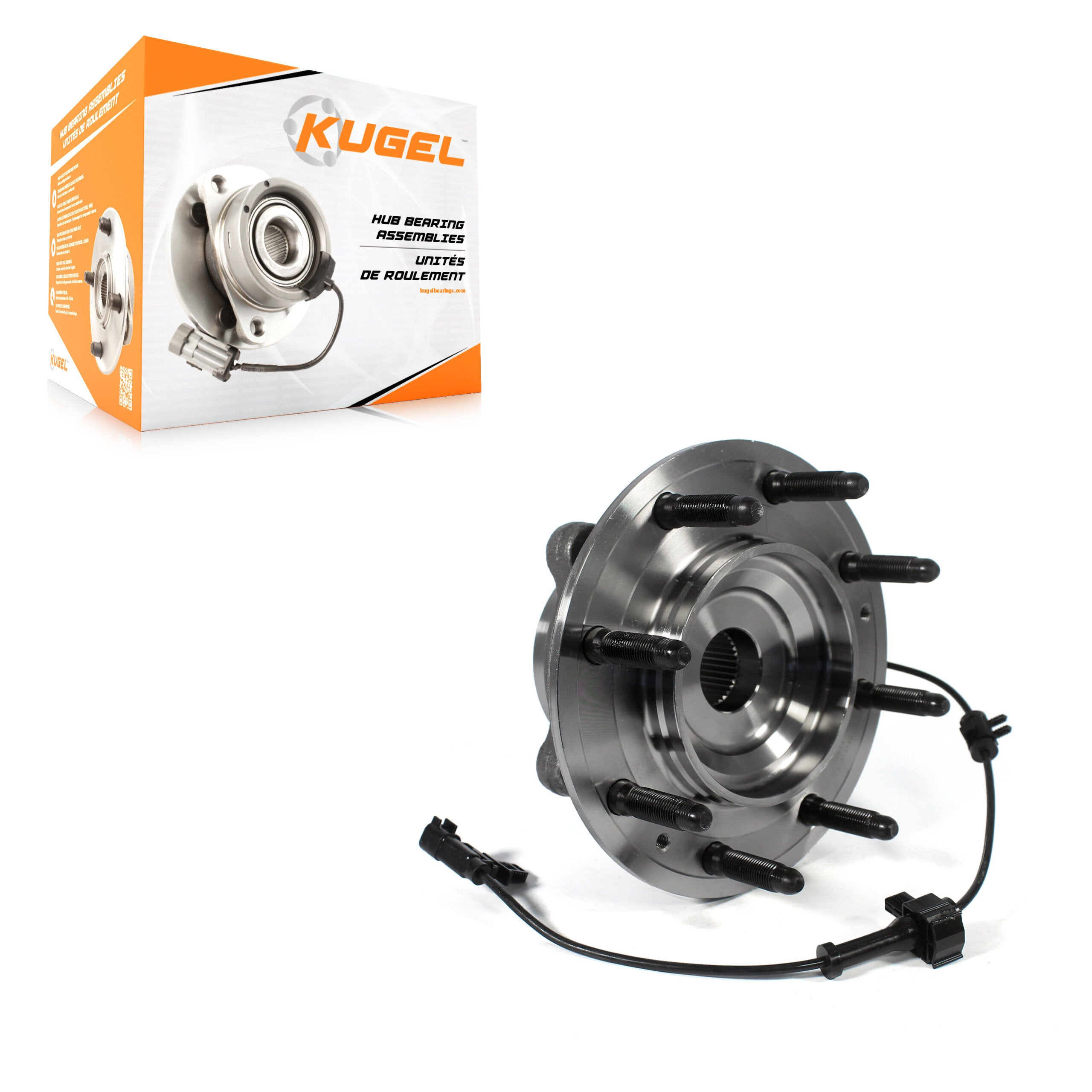 Kugel 70-515145 Wheel Bearing and Hub Assembly for 2011-2019 Chevrolet Silverado 2500 HD, Chevrolet Silverado 3500 HD, GMC Sierra 2500 HD - Front