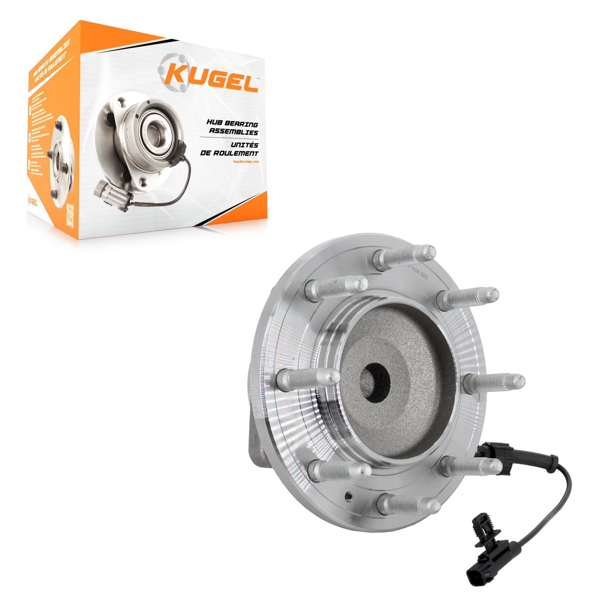 Kugel 70-515146 Wheel Bearing and Hub Assembly for 2011-2019 Chevrolet Silverado 2500 HD, Chevrolet Silverado 3500 HD, Chevrolet Suburban 2500 - Front